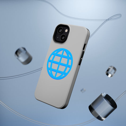 Globe Icon Impact-Resistant Phone Case — Durable Protective Cover with Blue World Design