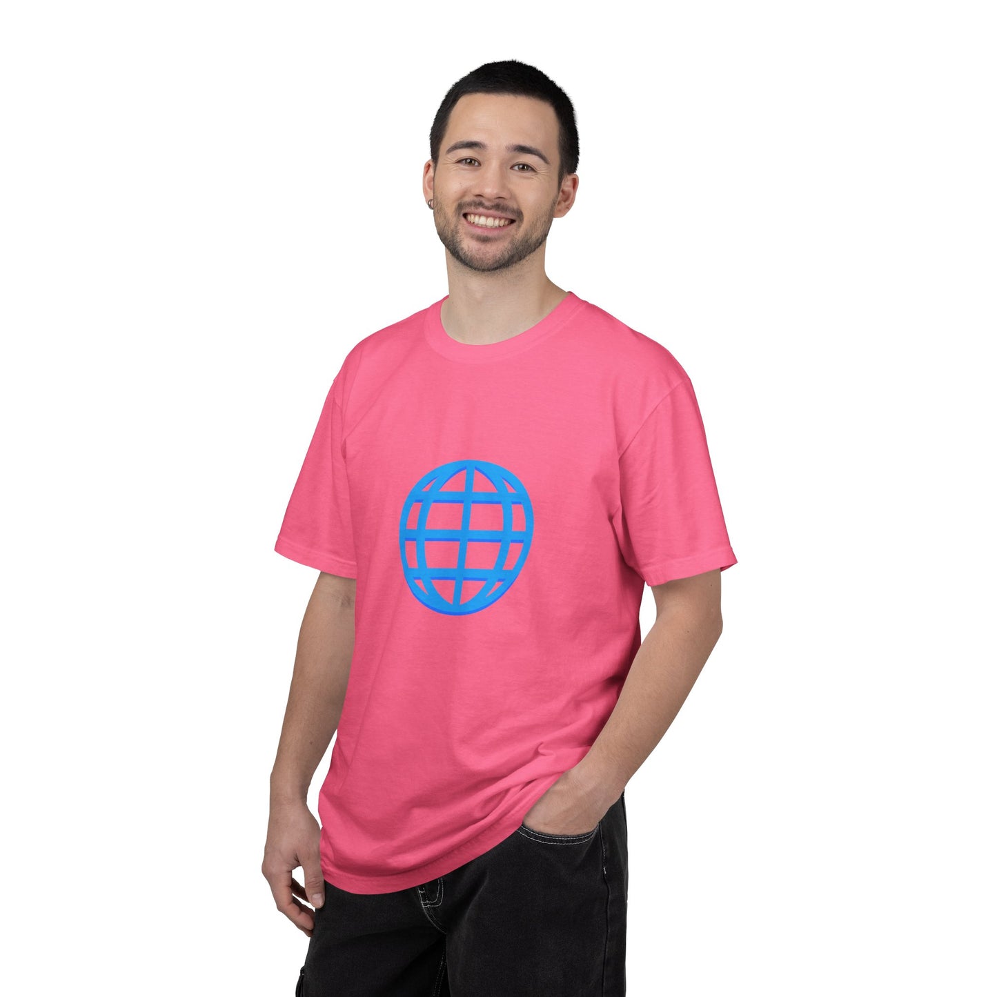 Blue Globe Icon T-Shirt | Minimal World Logo Tee