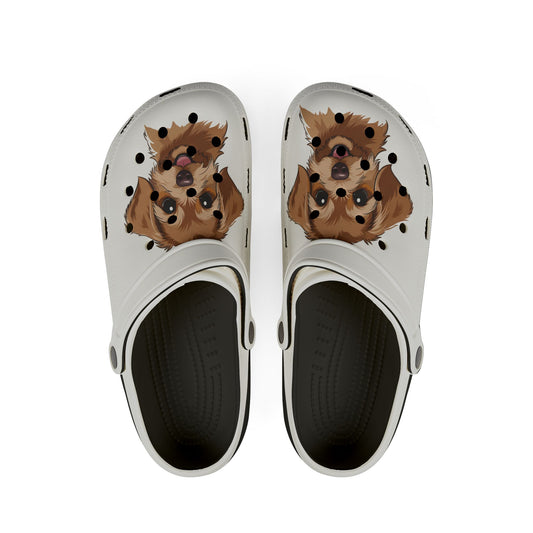 Cute Brown Puppy EVA Clogs — Dog Face Foam Garden Shoes