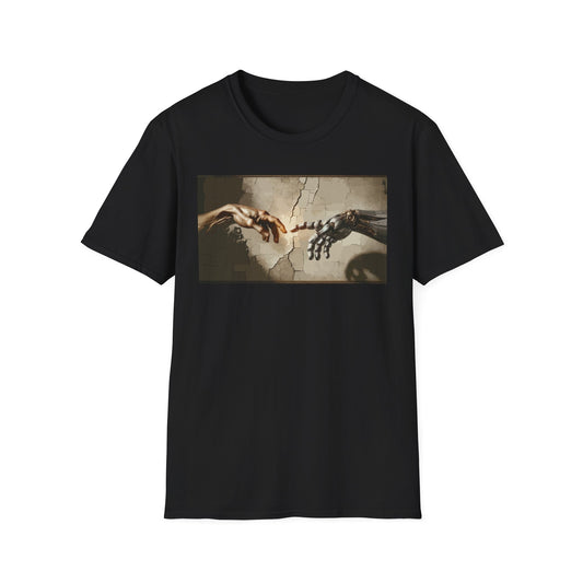 T-Shirt — Renaissance Hands Artwork Tee (Human and Robotic Touch)