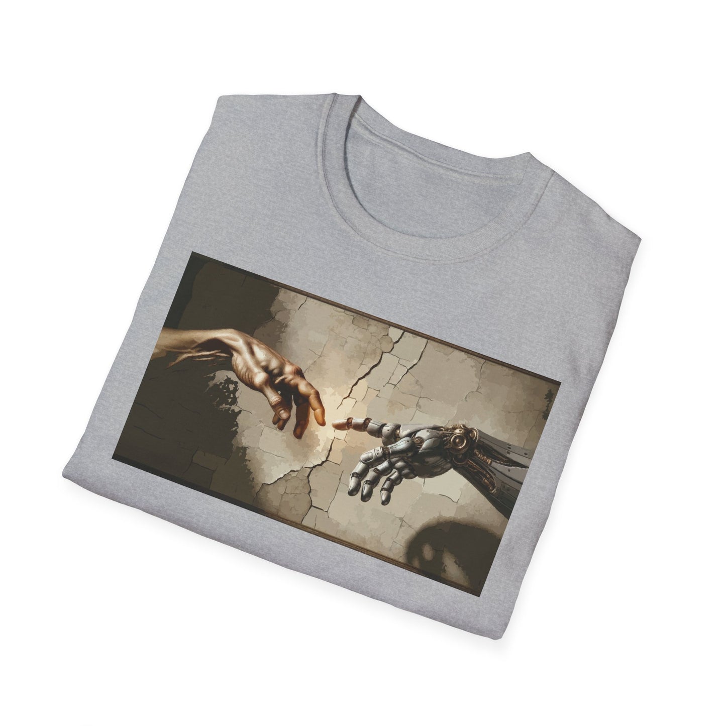 T-Shirt — Renaissance Hands Artwork Tee (Human and Robotic Touch)