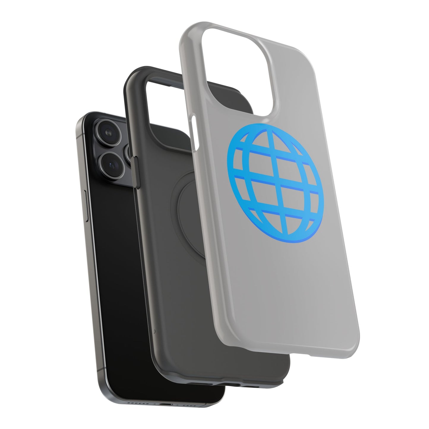 Globe Icon Impact-Resistant Phone Case — Durable Protective Cover with Blue World Design