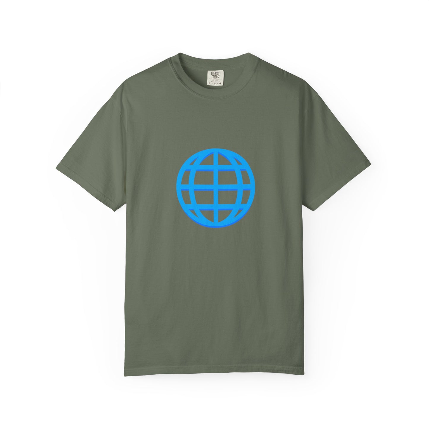 Blue Globe Icon T-Shirt | Minimal World Logo Tee