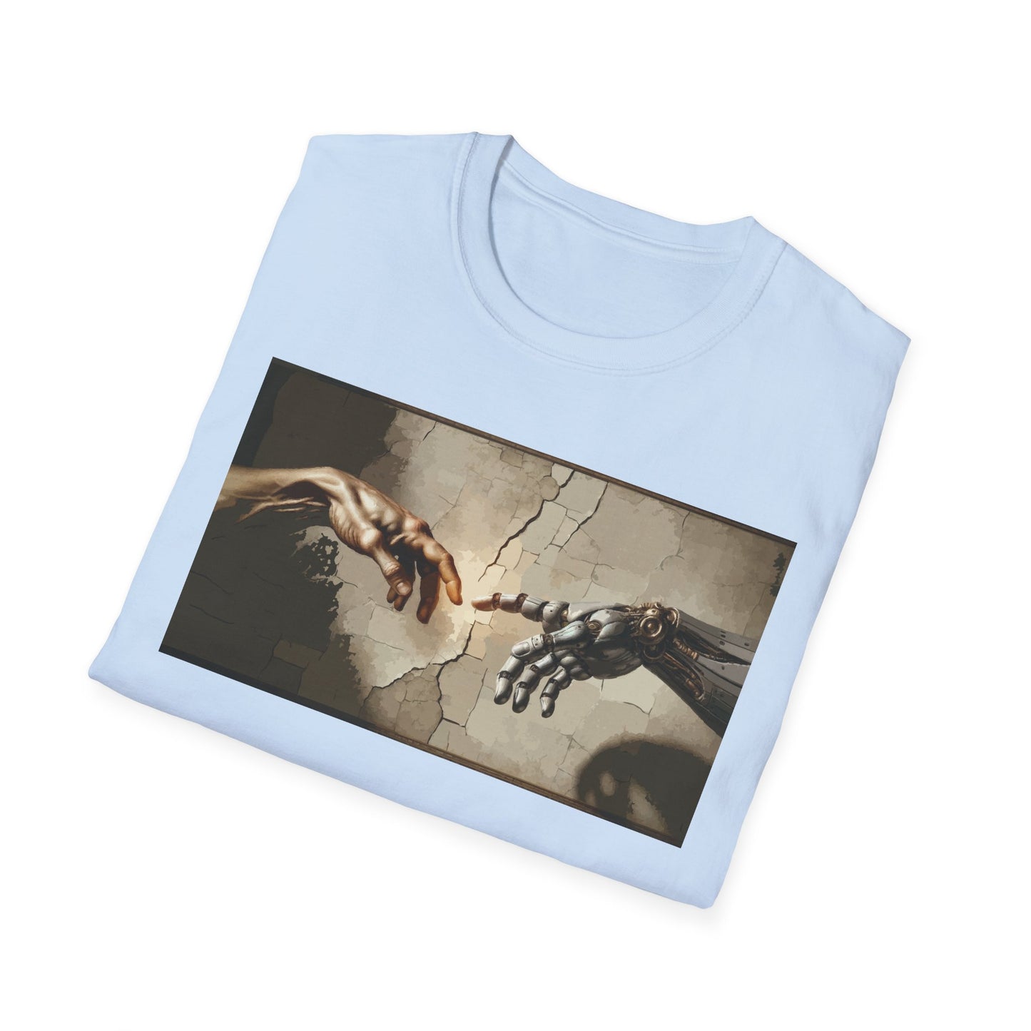 T-Shirt — Renaissance Hands Artwork Tee (Human and Robotic Touch)