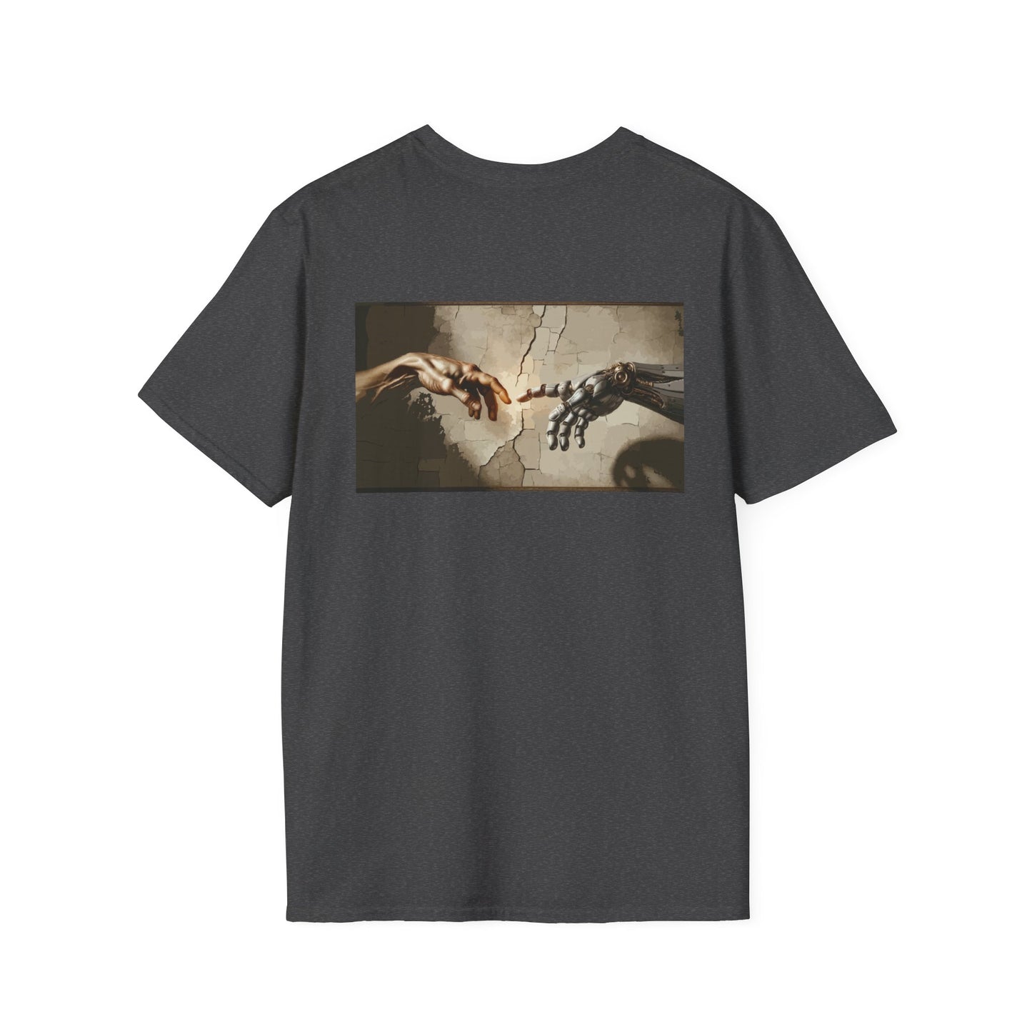 T-Shirt — Renaissance Hands Artwork Tee (Human and Robotic Touch)