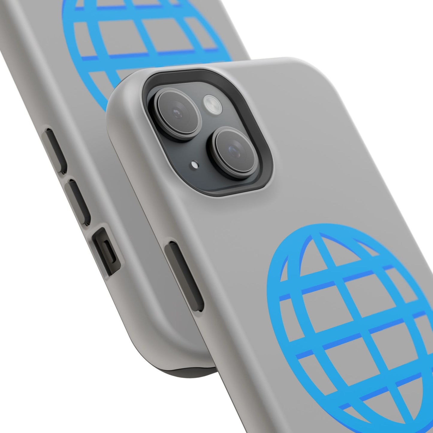Globe Icon Impact-Resistant Phone Case — Durable Protective Cover with Blue World Design