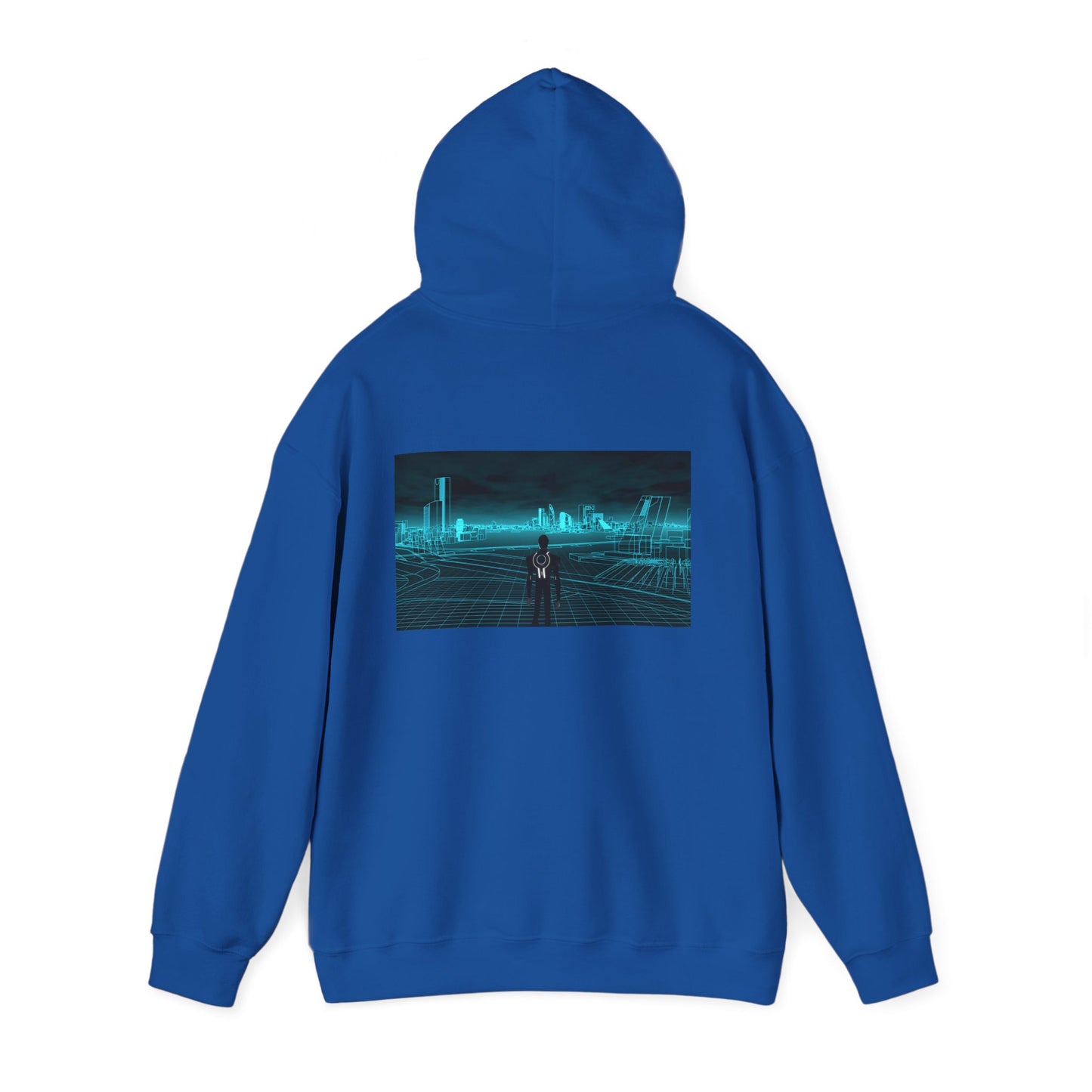 Hoodie - Cyber City Neon Tranquility Back Print
