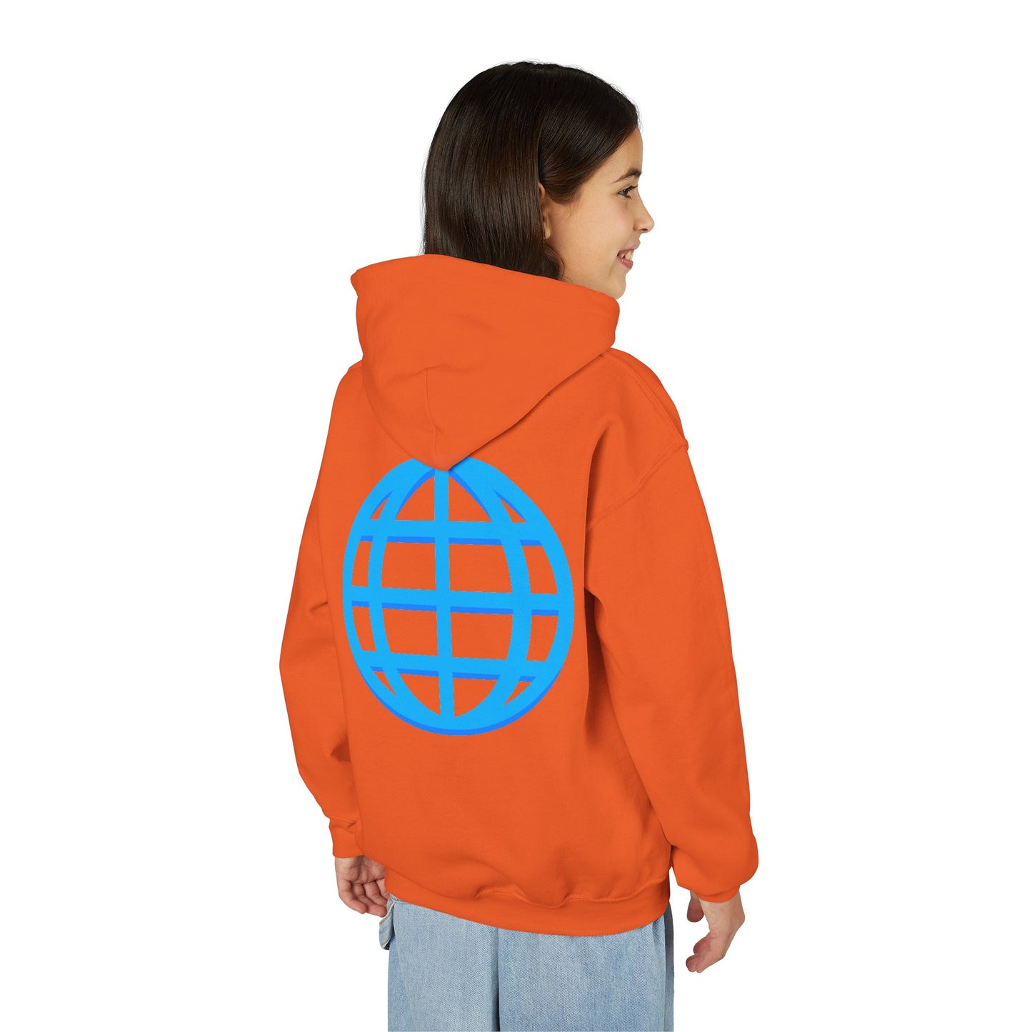 Youth Hoodie — Blue Globe Logo Kids Pullover