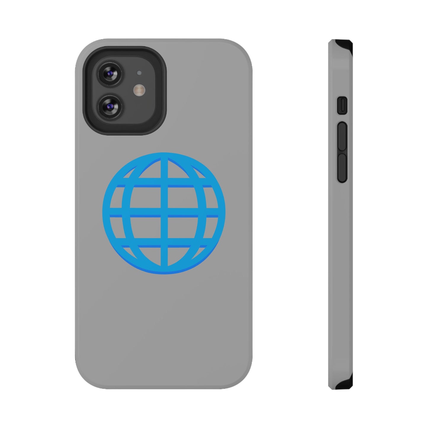 Globe Icon Impact-Resistant Phone Case — Durable Protective Cover with Blue World Design