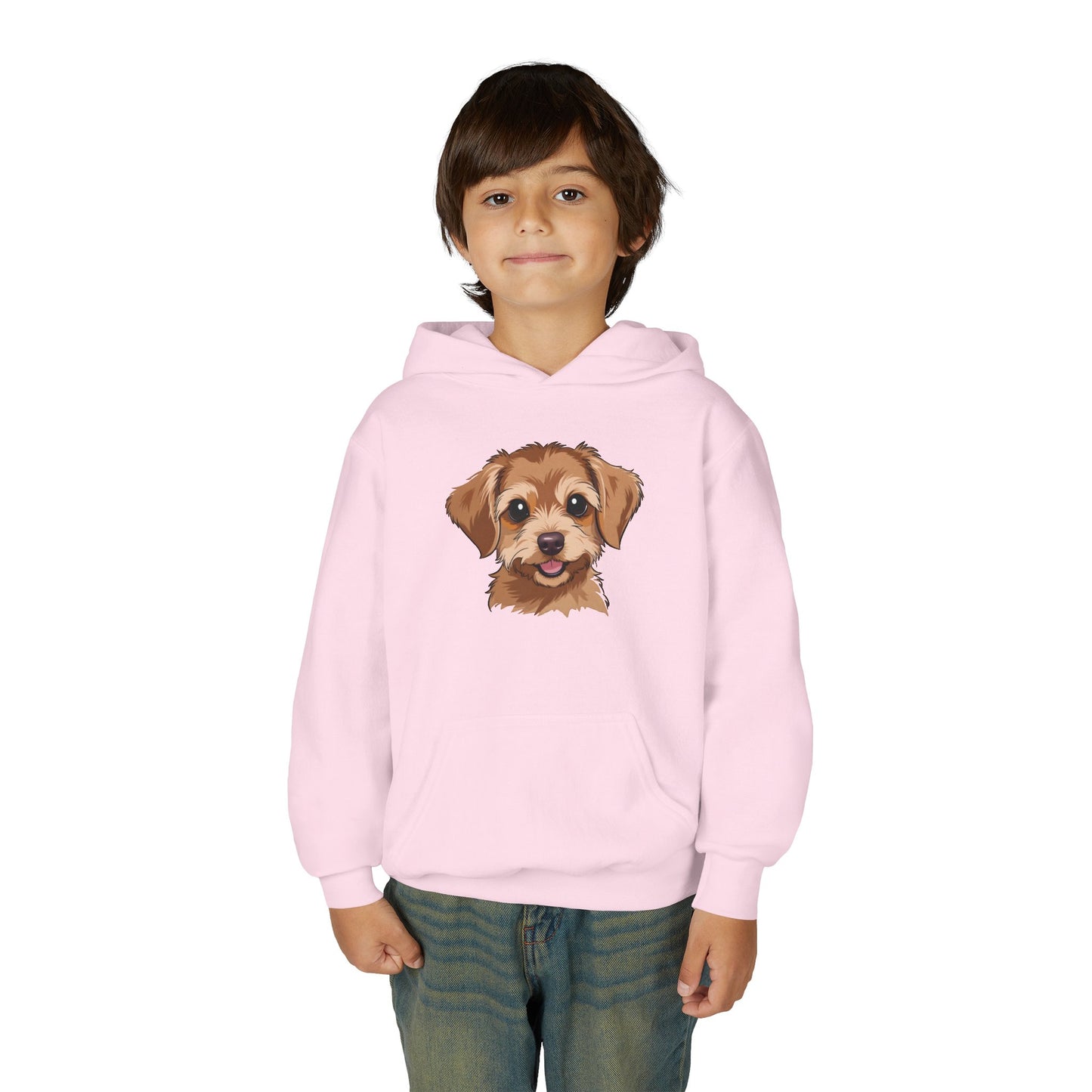 Youth Hoodie — Cute Smiling Puppy Face Kids Pullover