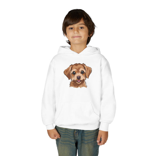 Youth Hoodie — Cute Smiling Puppy Face Kids Pullover