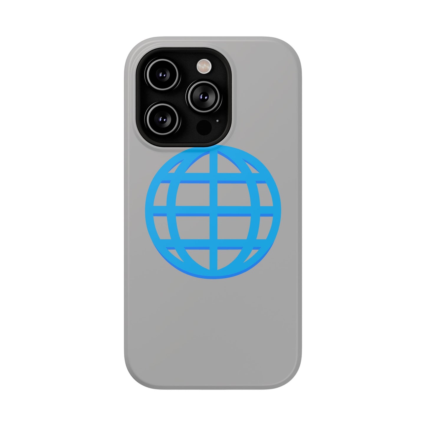 Globe Icon Impact-Resistant Phone Case — Durable Protective Cover with Blue World Design