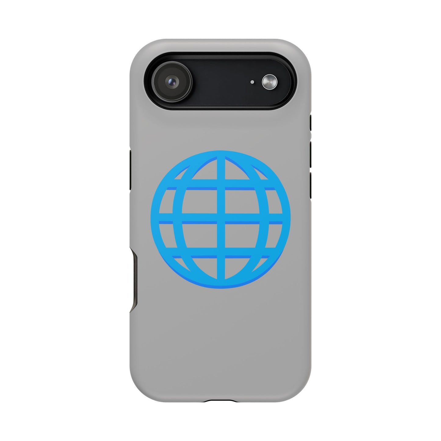 Globe Icon Impact-Resistant Phone Case — Durable Protective Cover with Blue World Design