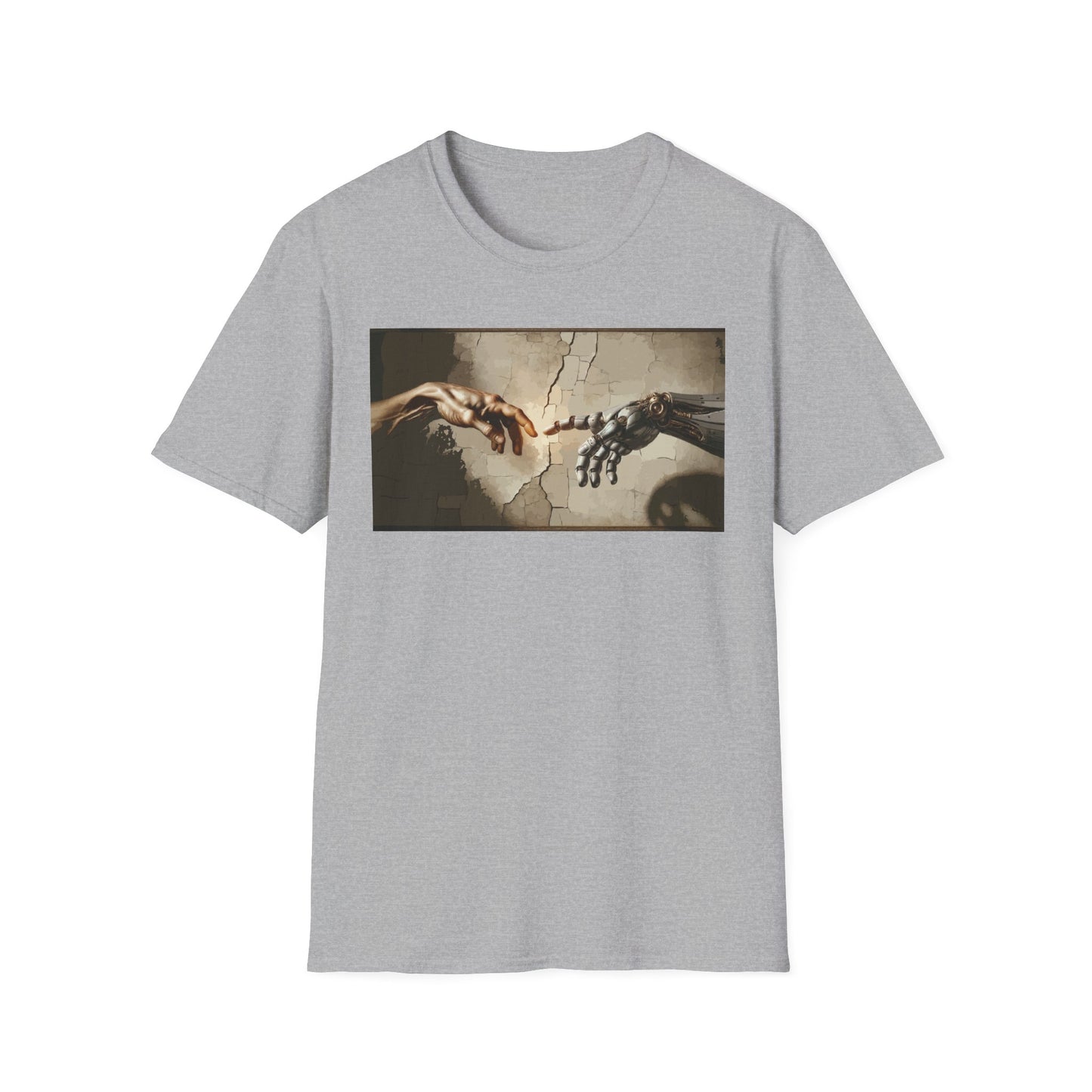 T-Shirt — Renaissance Hands Artwork Tee (Human and Robotic Touch)