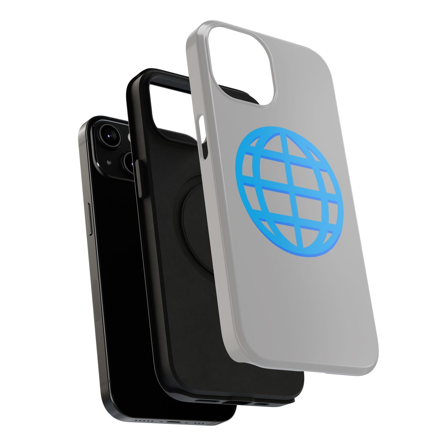 Globe Icon Impact-Resistant Phone Case — Durable Protective Cover with Blue World Design