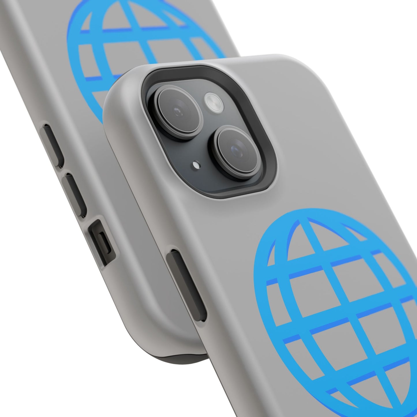 Globe Icon Impact-Resistant Phone Case — Durable Protective Cover with Blue World Design