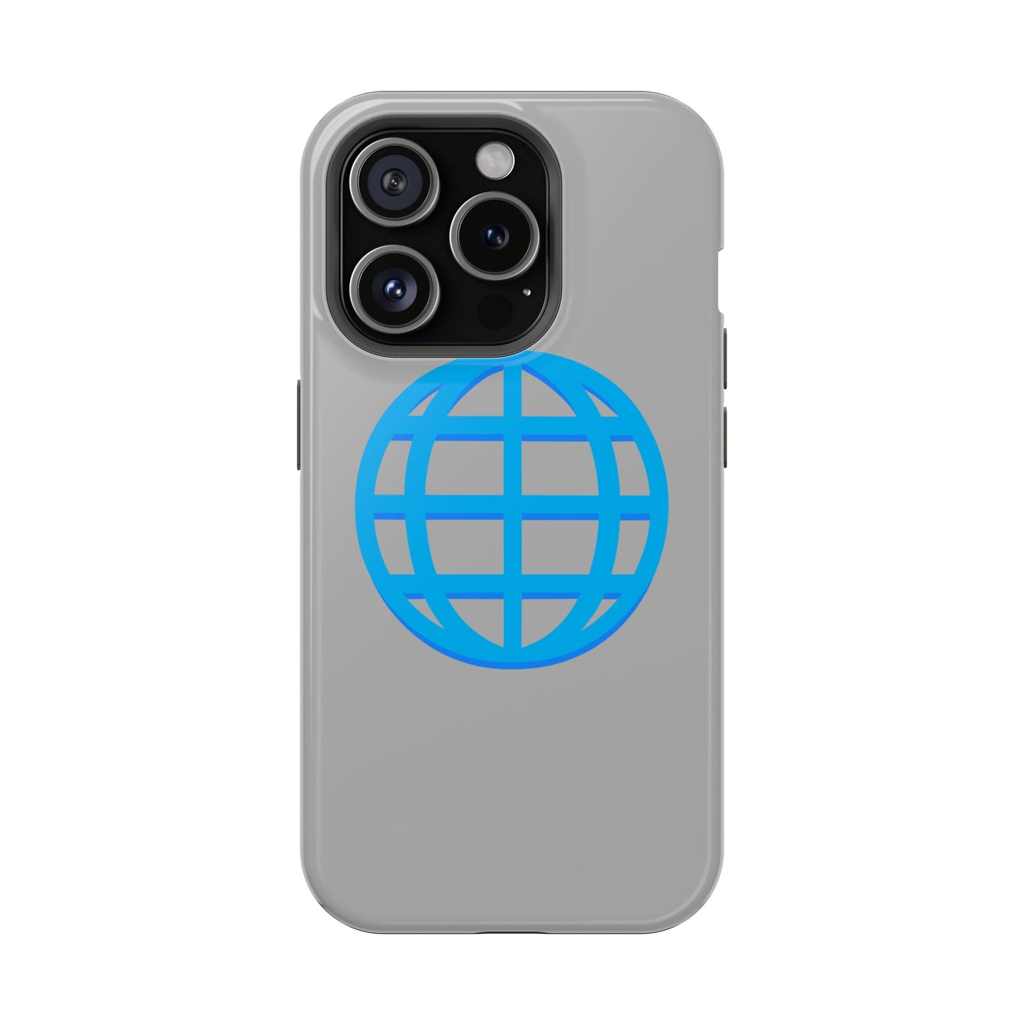 Globe Icon Impact-Resistant Phone Case — Durable Protective Cover with Blue World Design