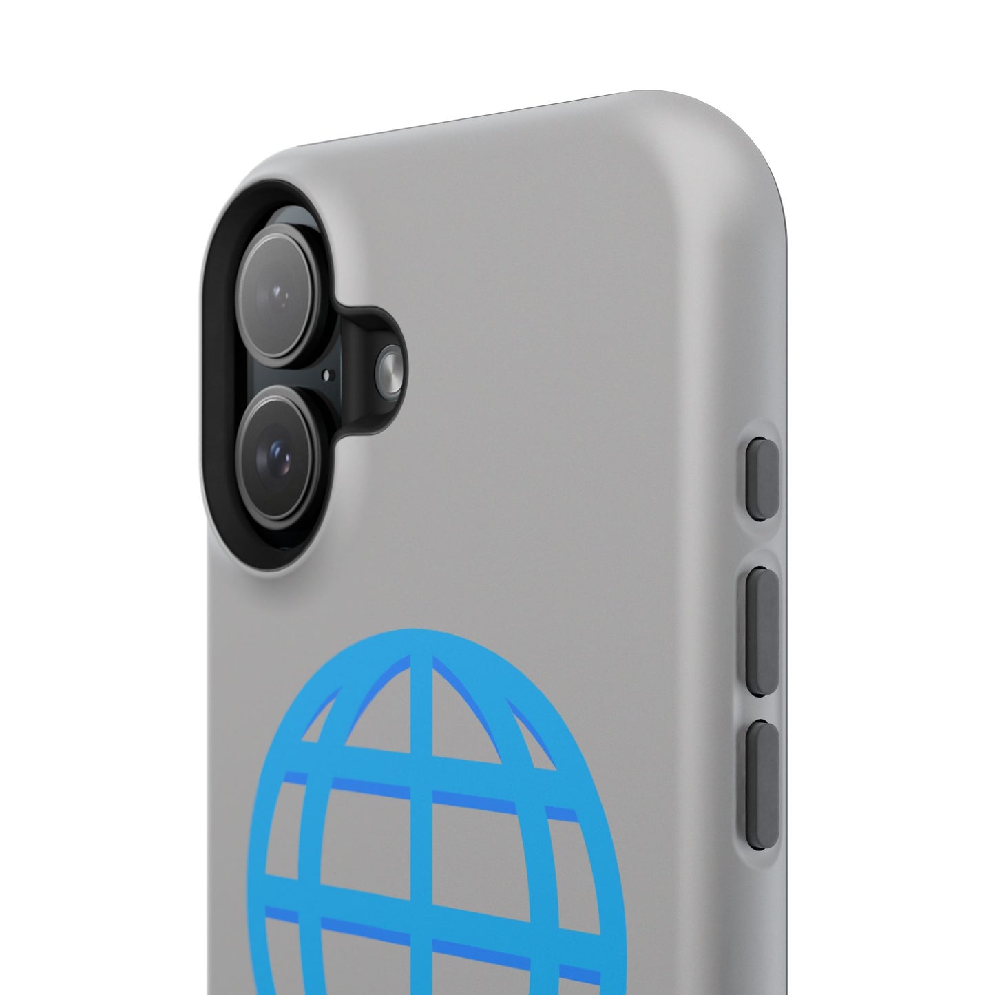 Globe Icon Impact-Resistant Phone Case — Durable Protective Cover with Blue World Design