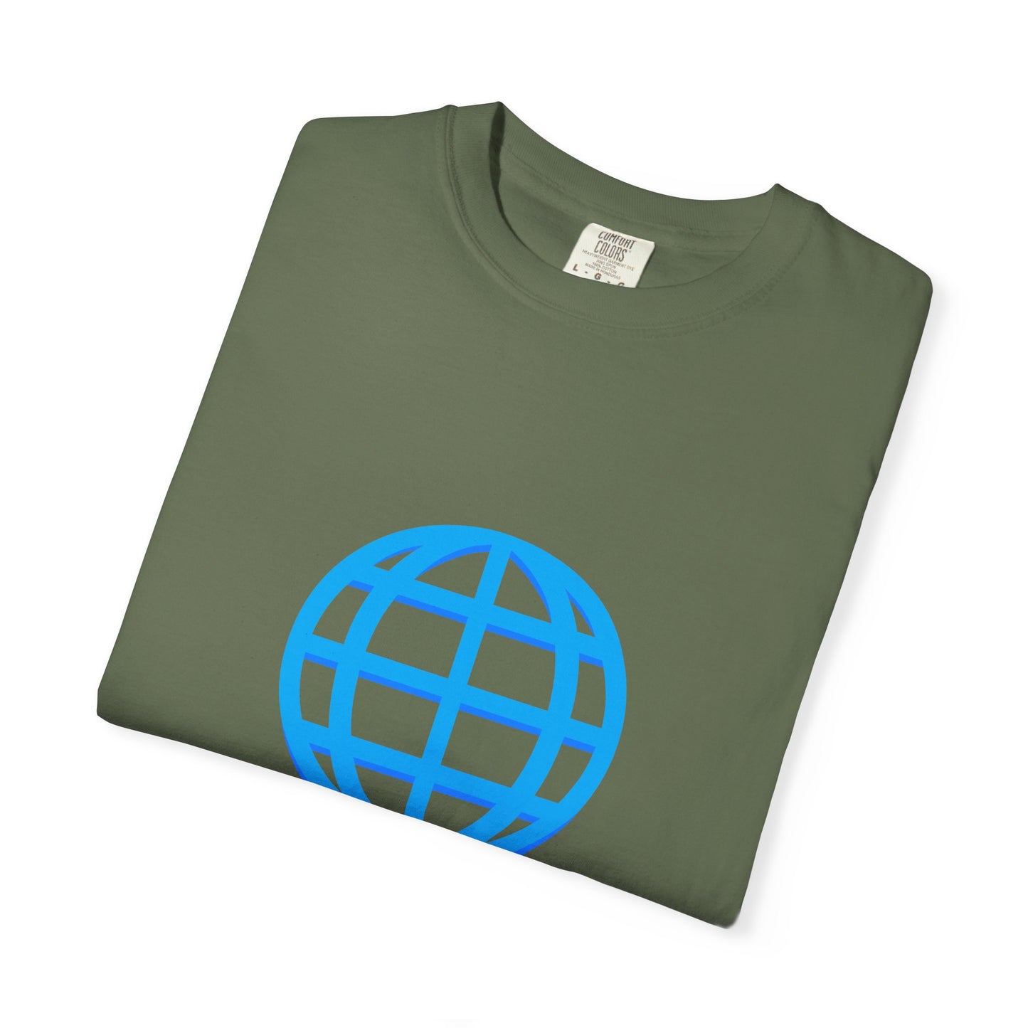 Blue Globe Icon T-Shirt | Minimal World Logo Tee