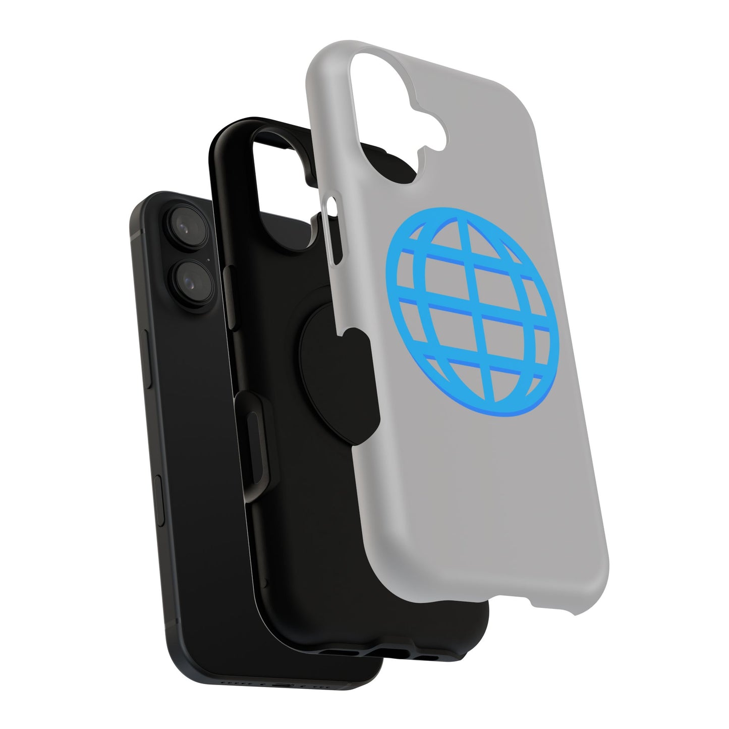 Globe Icon Impact-Resistant Phone Case — Durable Protective Cover with Blue World Design