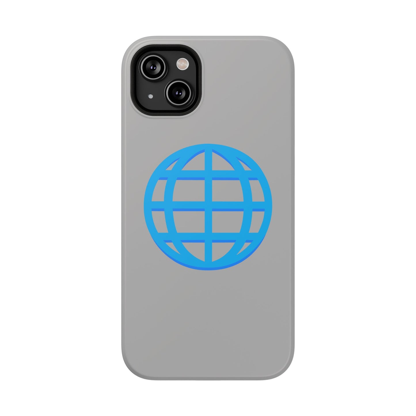 Globe Icon Impact-Resistant Phone Case — Durable Protective Cover with Blue World Design