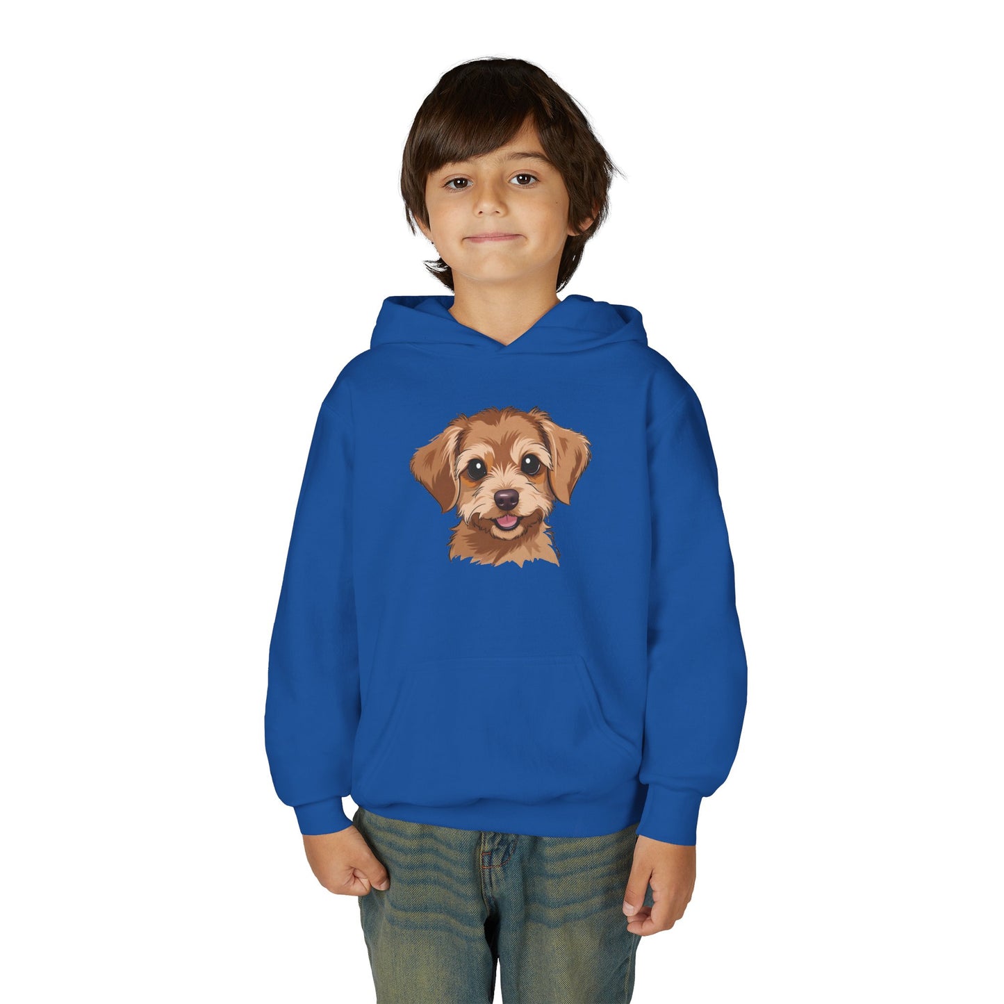 Youth Hoodie — Cute Smiling Puppy Face Kids Pullover