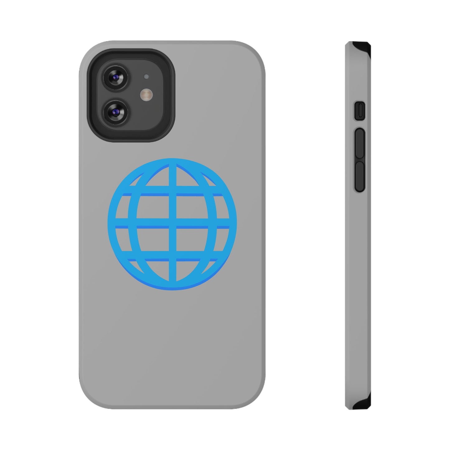 Globe Icon Impact-Resistant Phone Case — Durable Protective Cover with Blue World Design