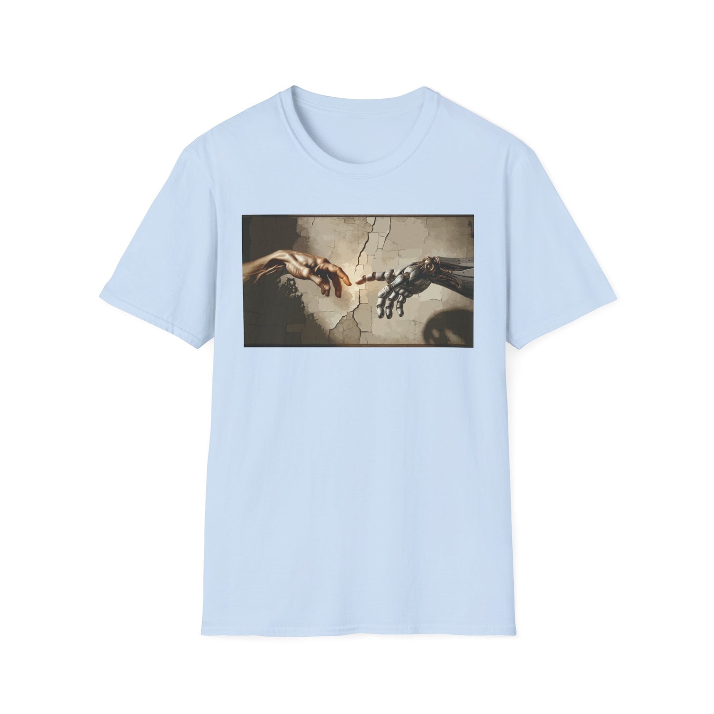 T-Shirt — Renaissance Hands Artwork Tee (Human and Robotic Touch)