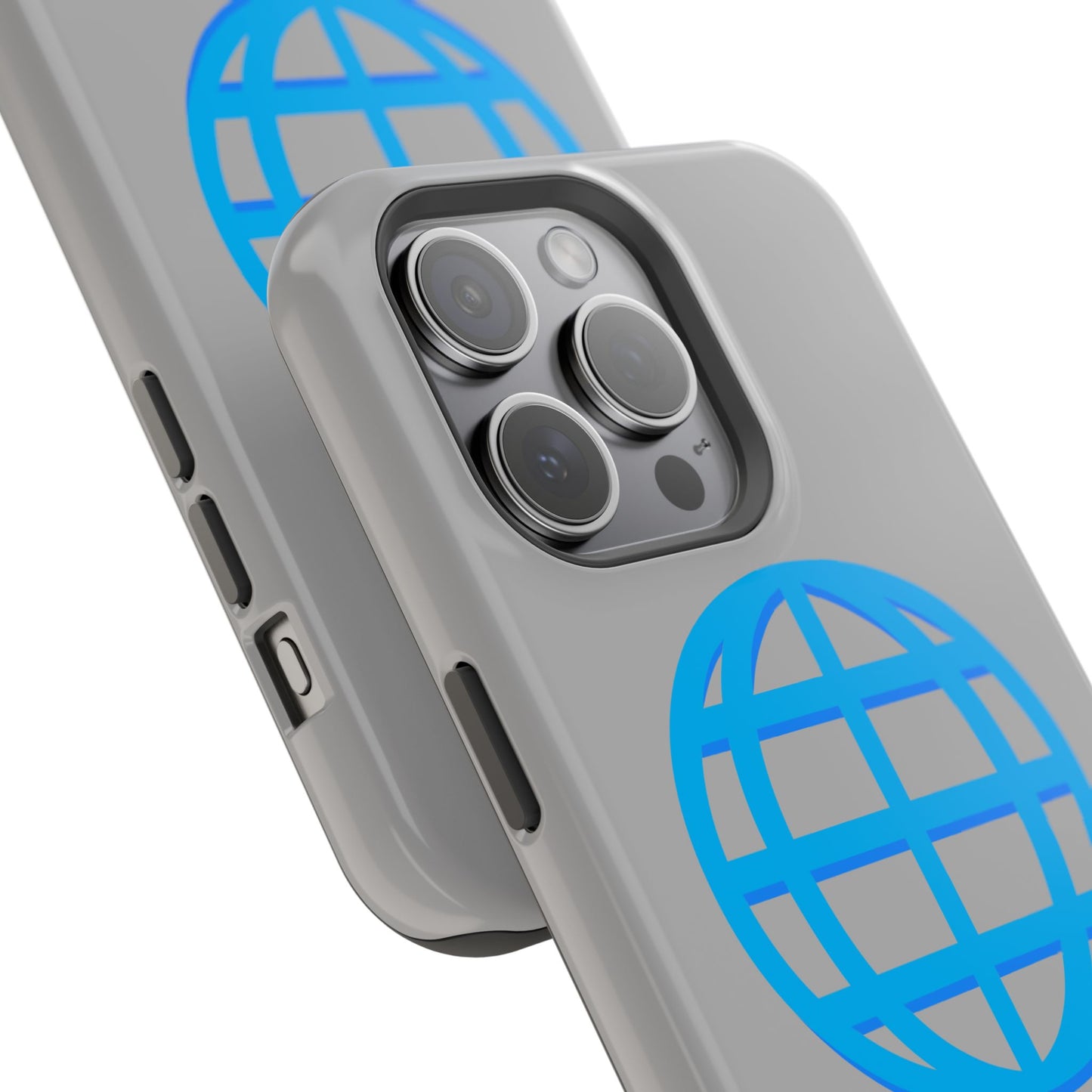 Globe Icon Impact-Resistant Phone Case — Durable Protective Cover with Blue World Design