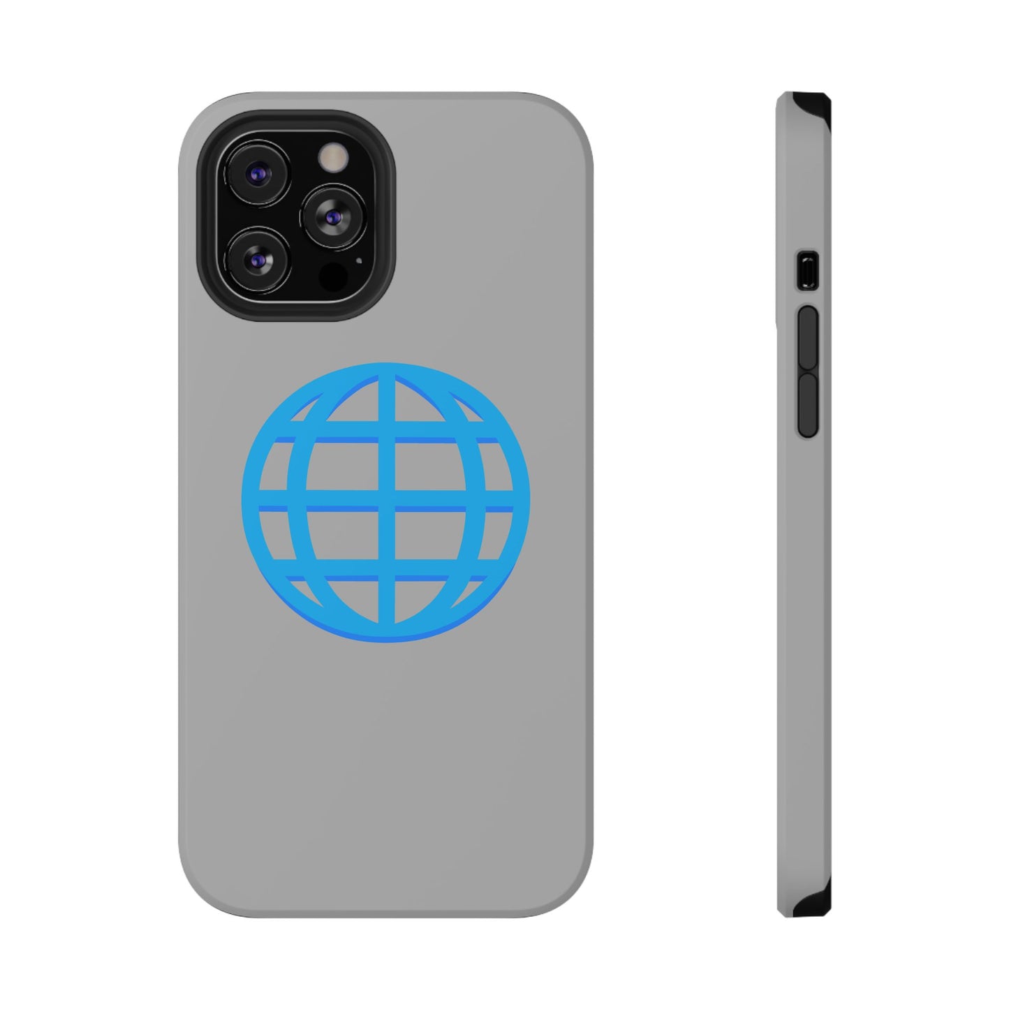 Globe Icon Impact-Resistant Phone Case — Durable Protective Cover with Blue World Design