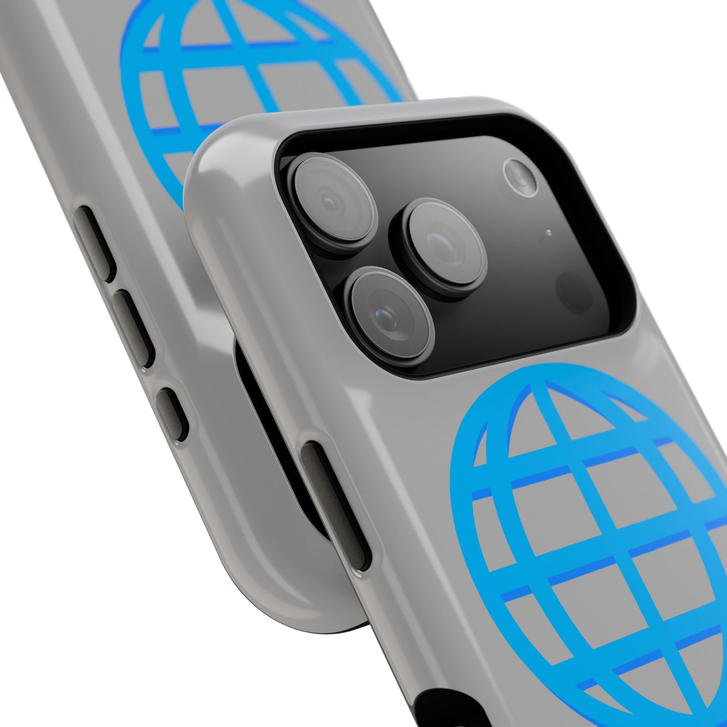 Globe Icon Impact-Resistant Phone Case — Durable Protective Cover with Blue World Design