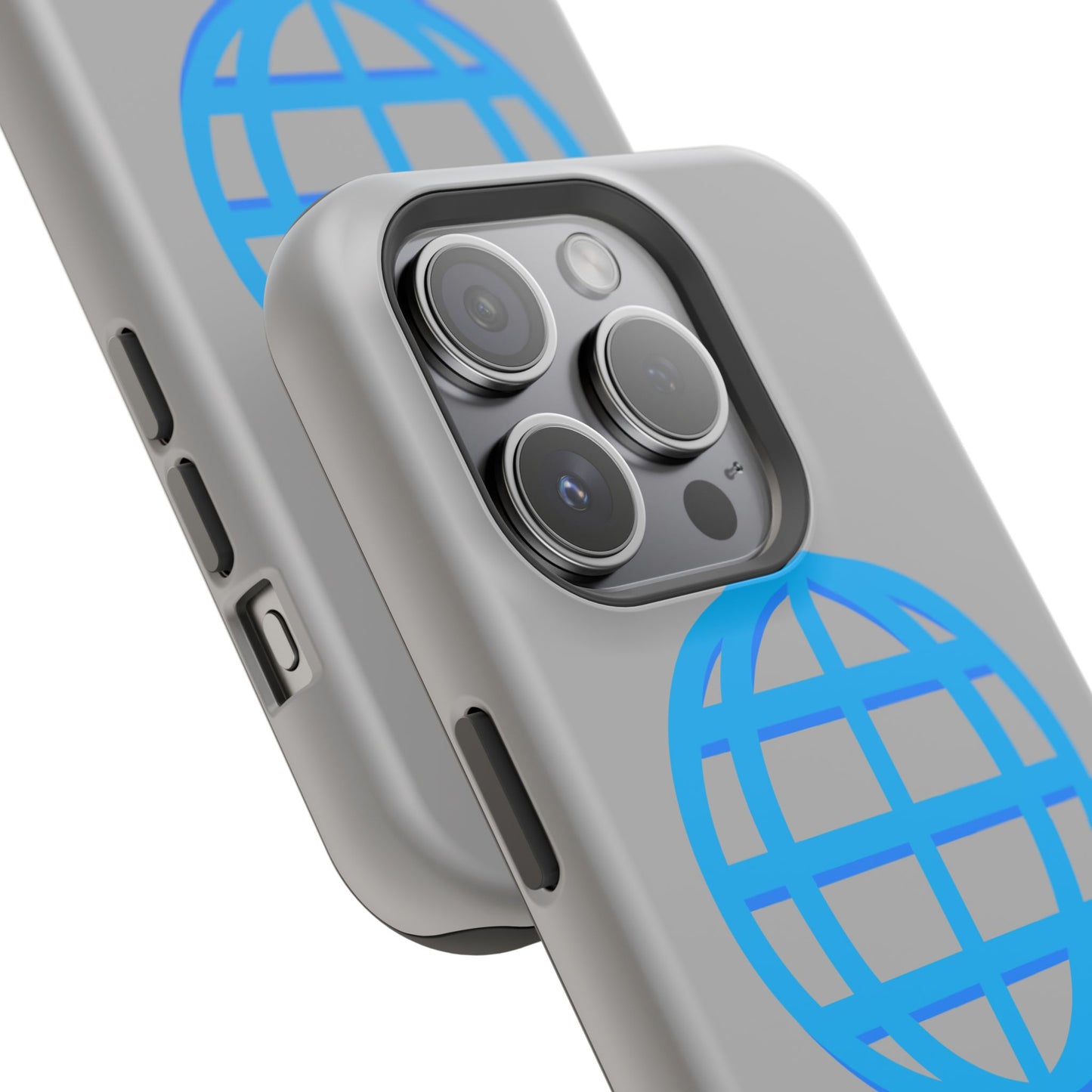 Globe Icon Impact-Resistant Phone Case — Durable Protective Cover with Blue World Design