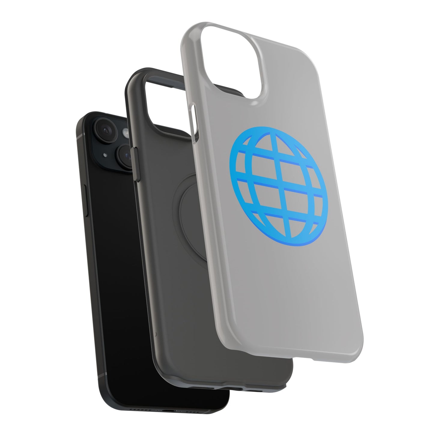 Globe Icon Impact-Resistant Phone Case — Durable Protective Cover with Blue World Design