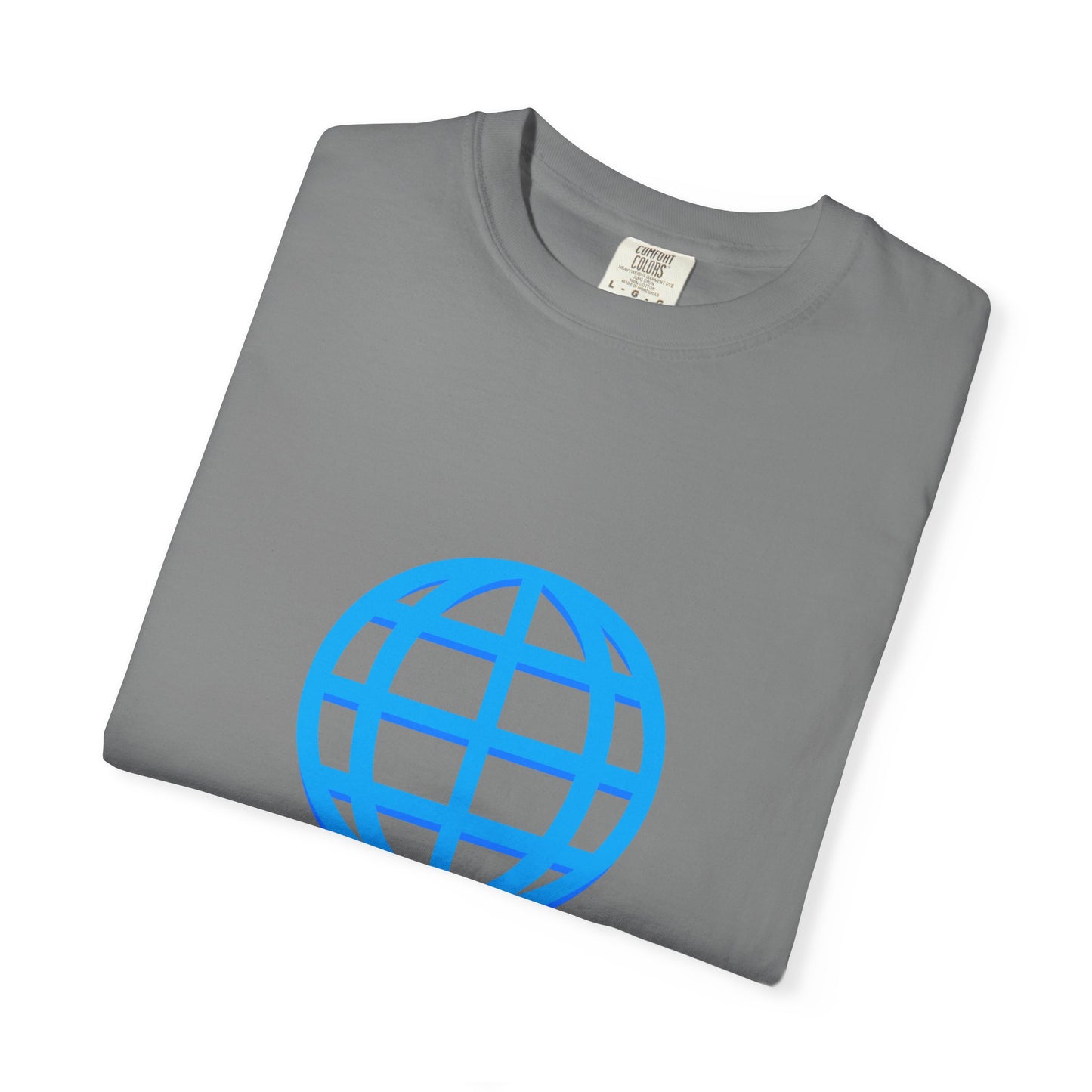 Blue Globe Icon T-Shirt | Minimal World Logo Tee
