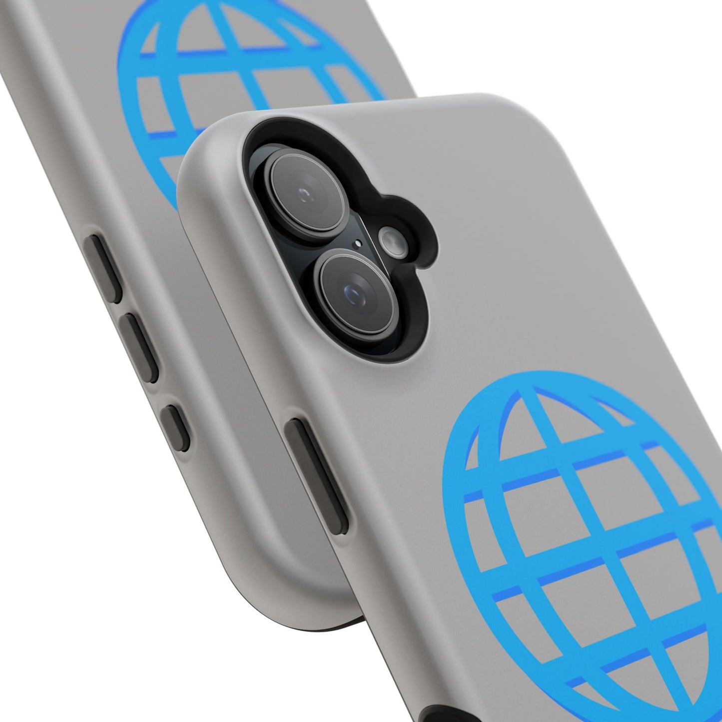Globe Icon Impact-Resistant Phone Case — Durable Protective Cover with Blue World Design