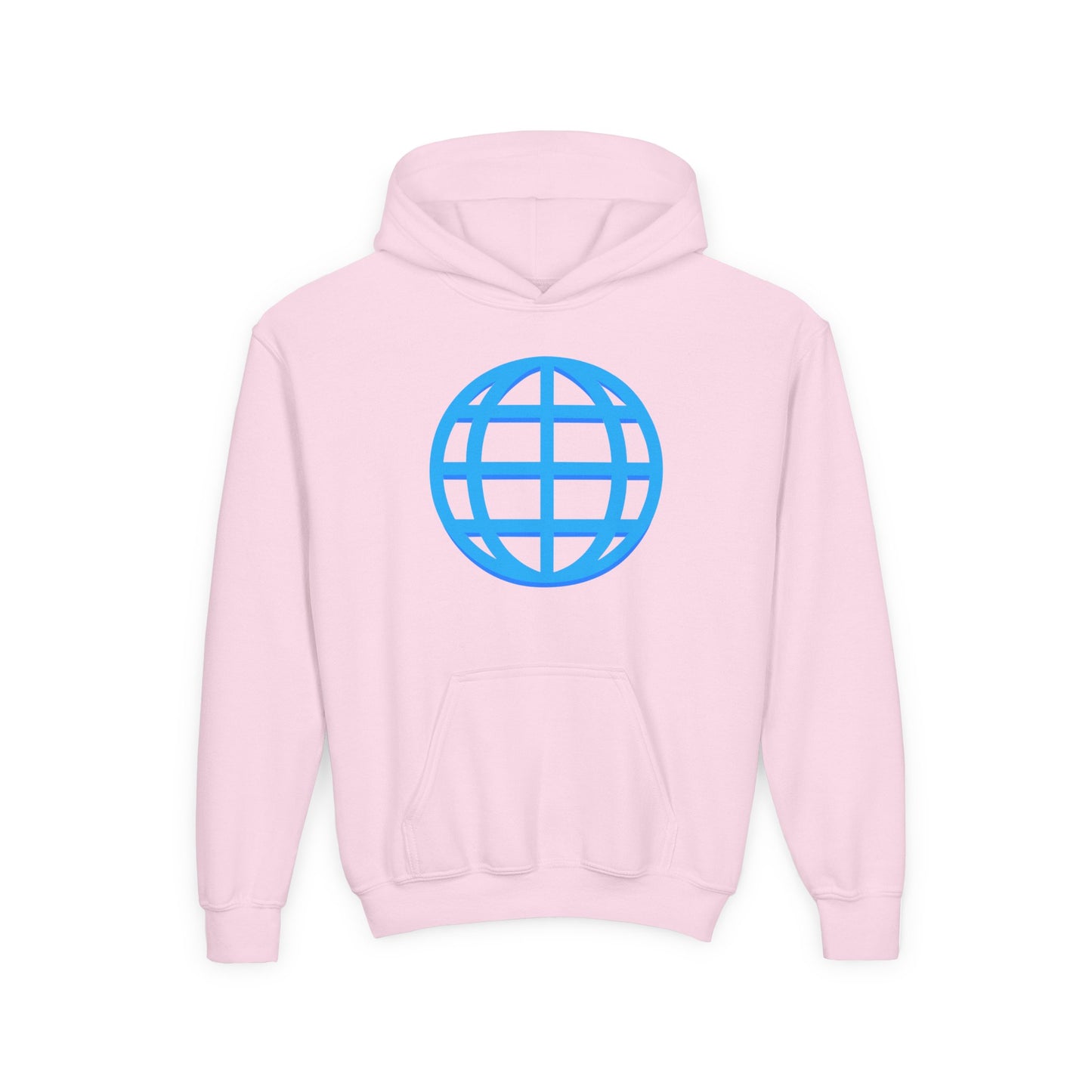 Youth Hoodie — Blue Globe Logo Kids Pullover