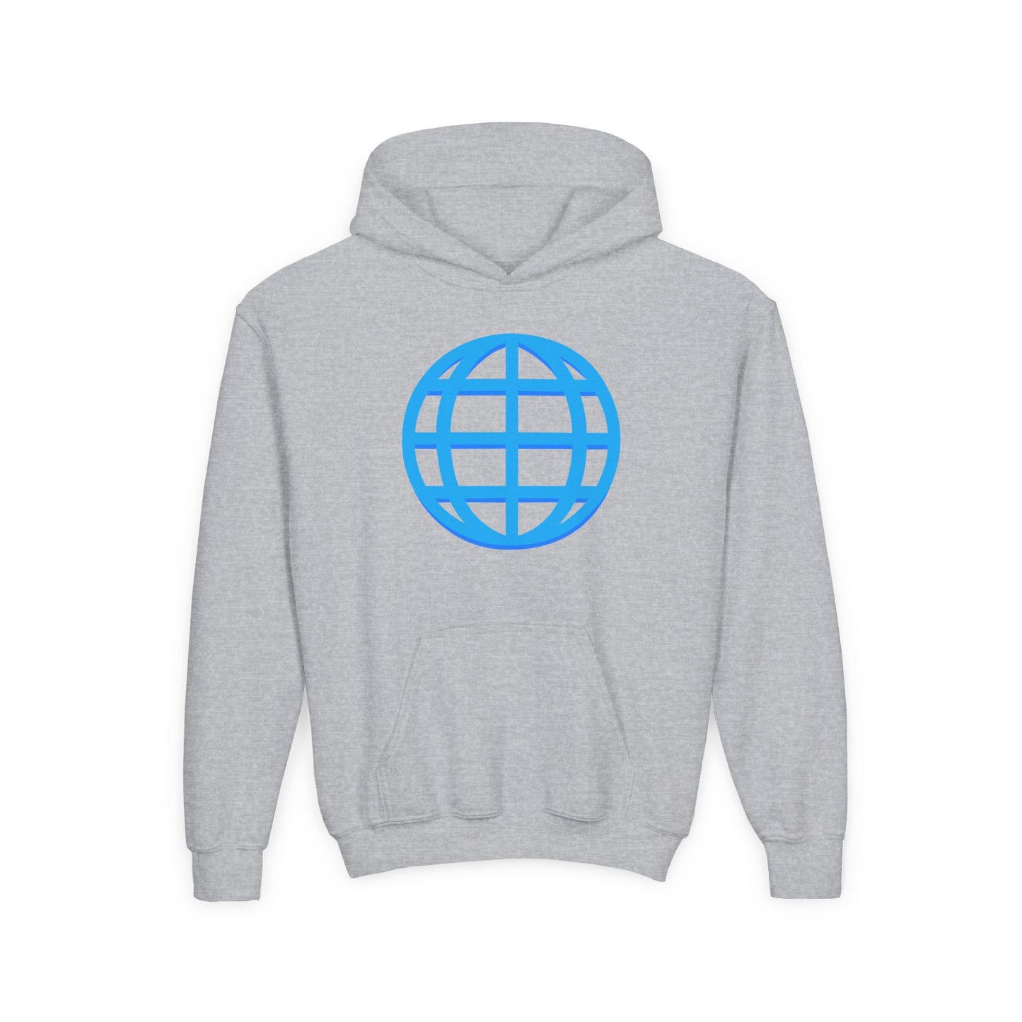 Youth Hoodie — Blue Globe Logo Kids Pullover