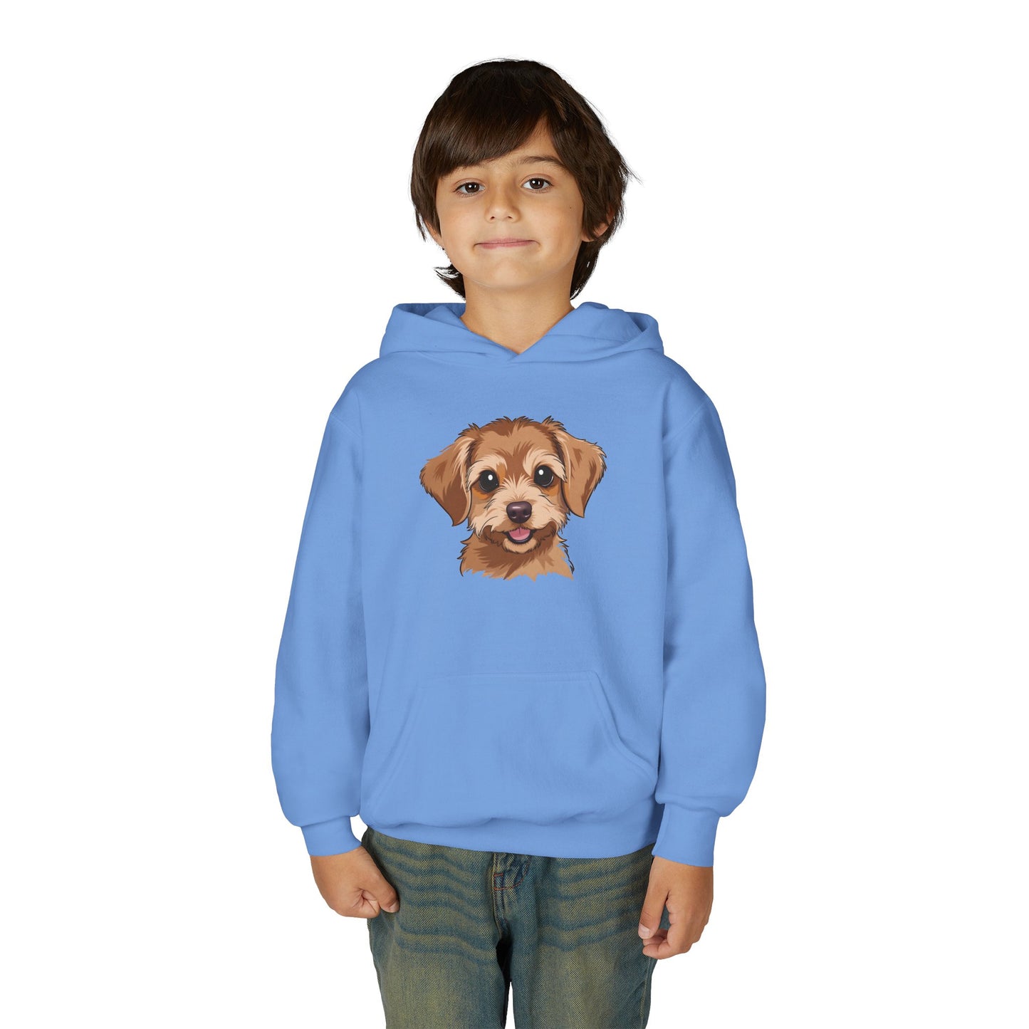 Youth Hoodie — Cute Smiling Puppy Face Kids Pullover