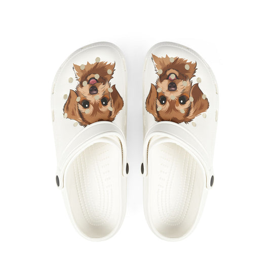 Cute Brown Puppy EVA Clogs — Dog Face Foam Garden Shoes