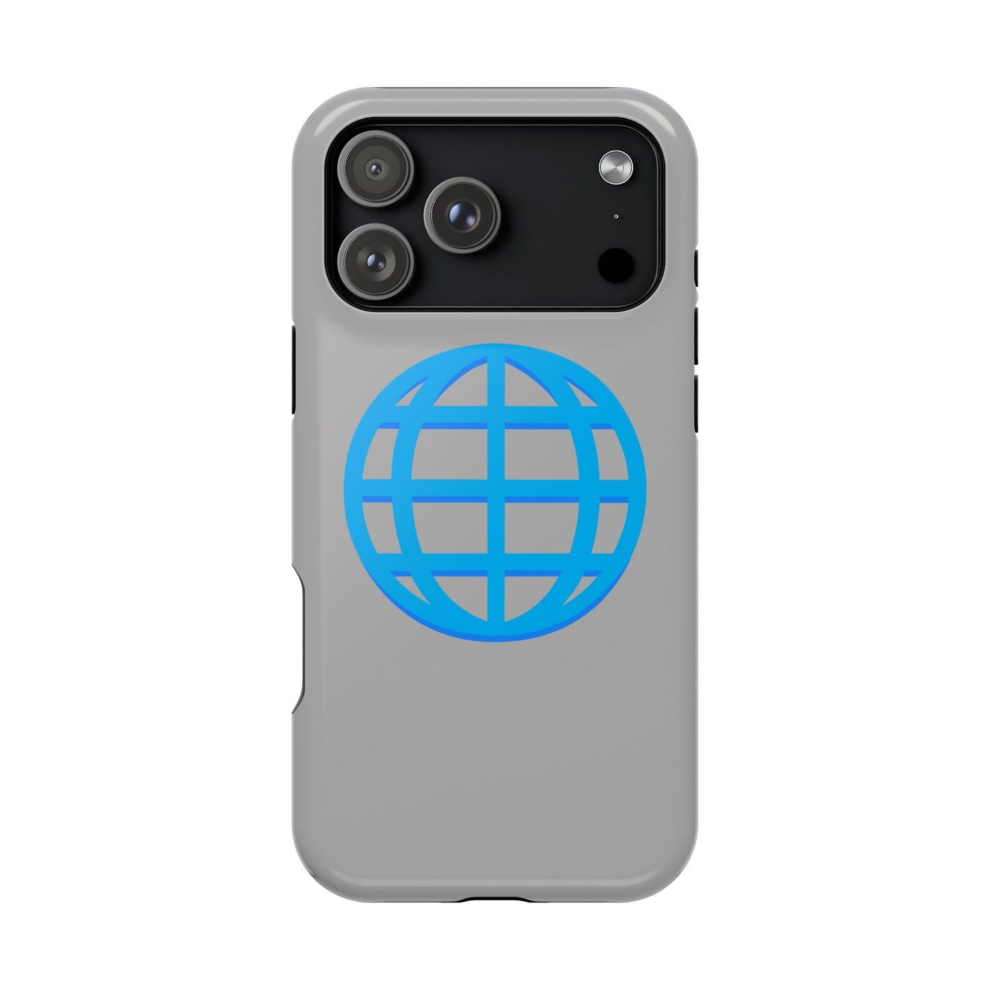 Globe Icon Impact-Resistant Phone Case — Durable Protective Cover with Blue World Design