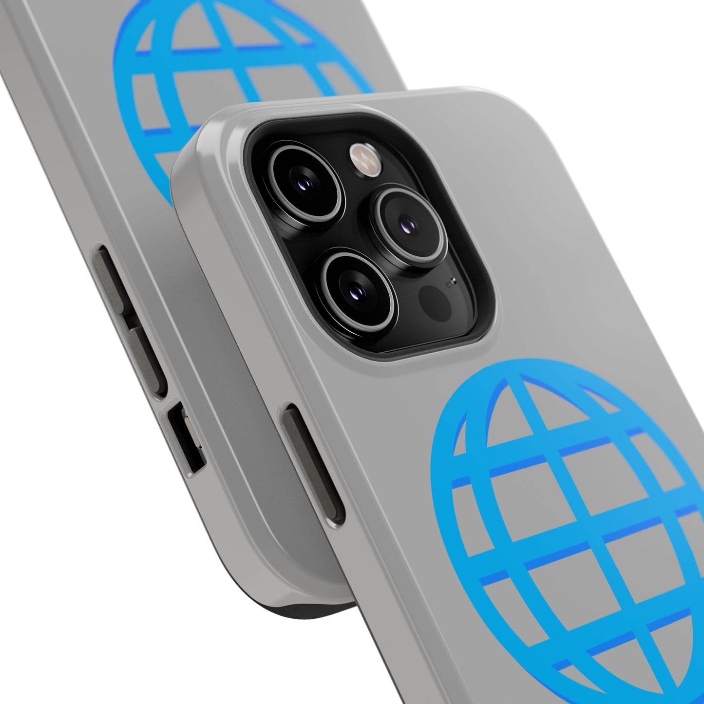 Globe Icon Impact-Resistant Phone Case — Durable Protective Cover with Blue World Design