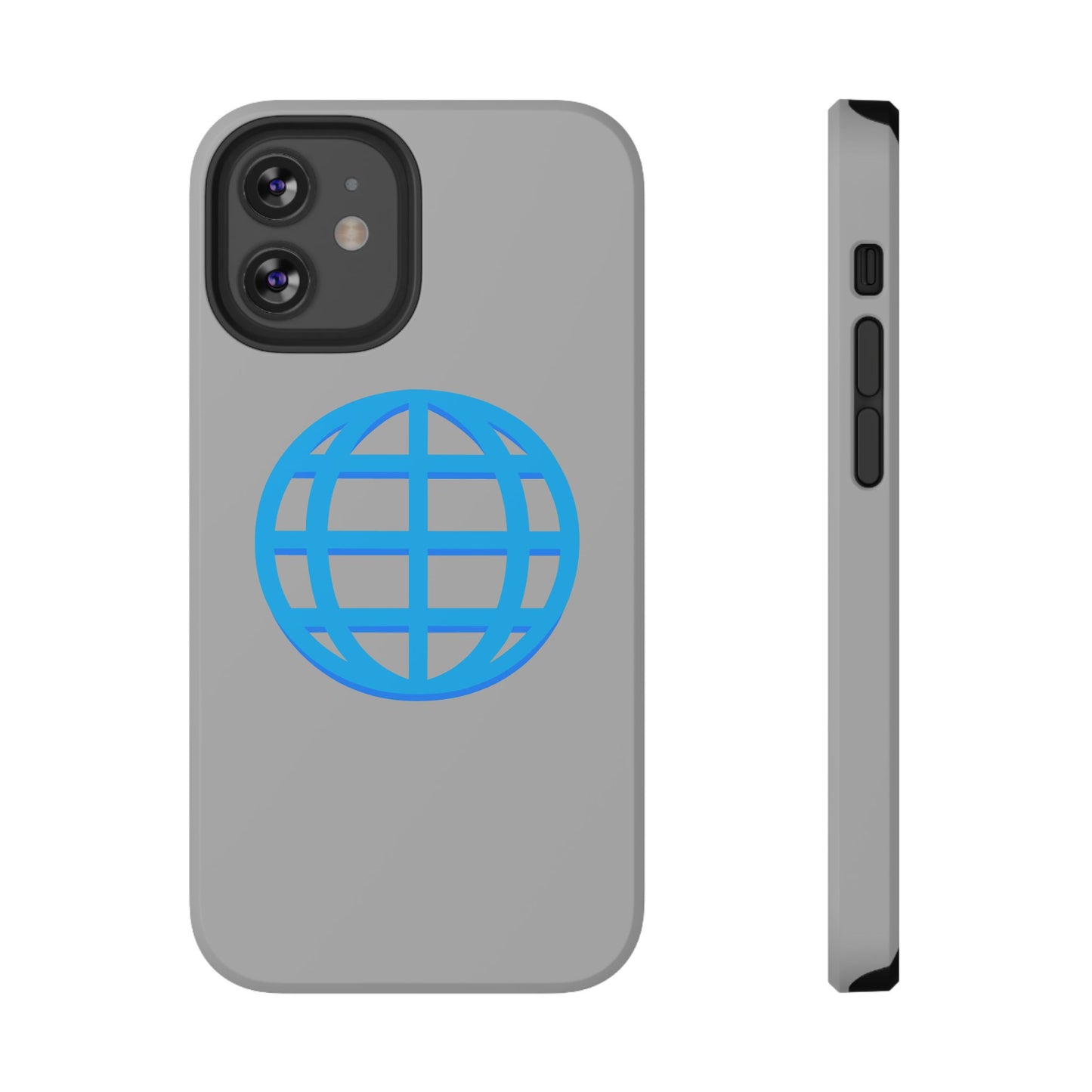 Globe Icon Impact-Resistant Phone Case — Durable Protective Cover with Blue World Design