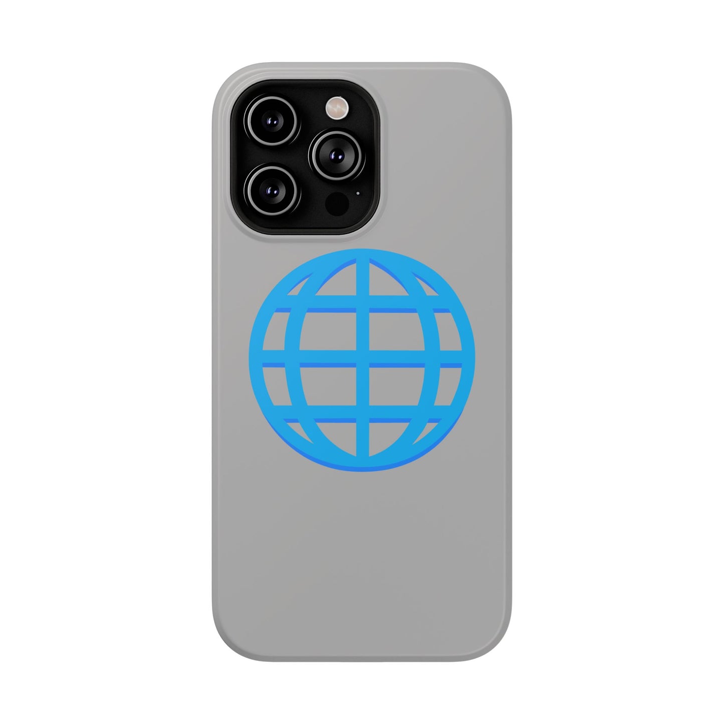 Globe Icon Impact-Resistant Phone Case — Durable Protective Cover with Blue World Design