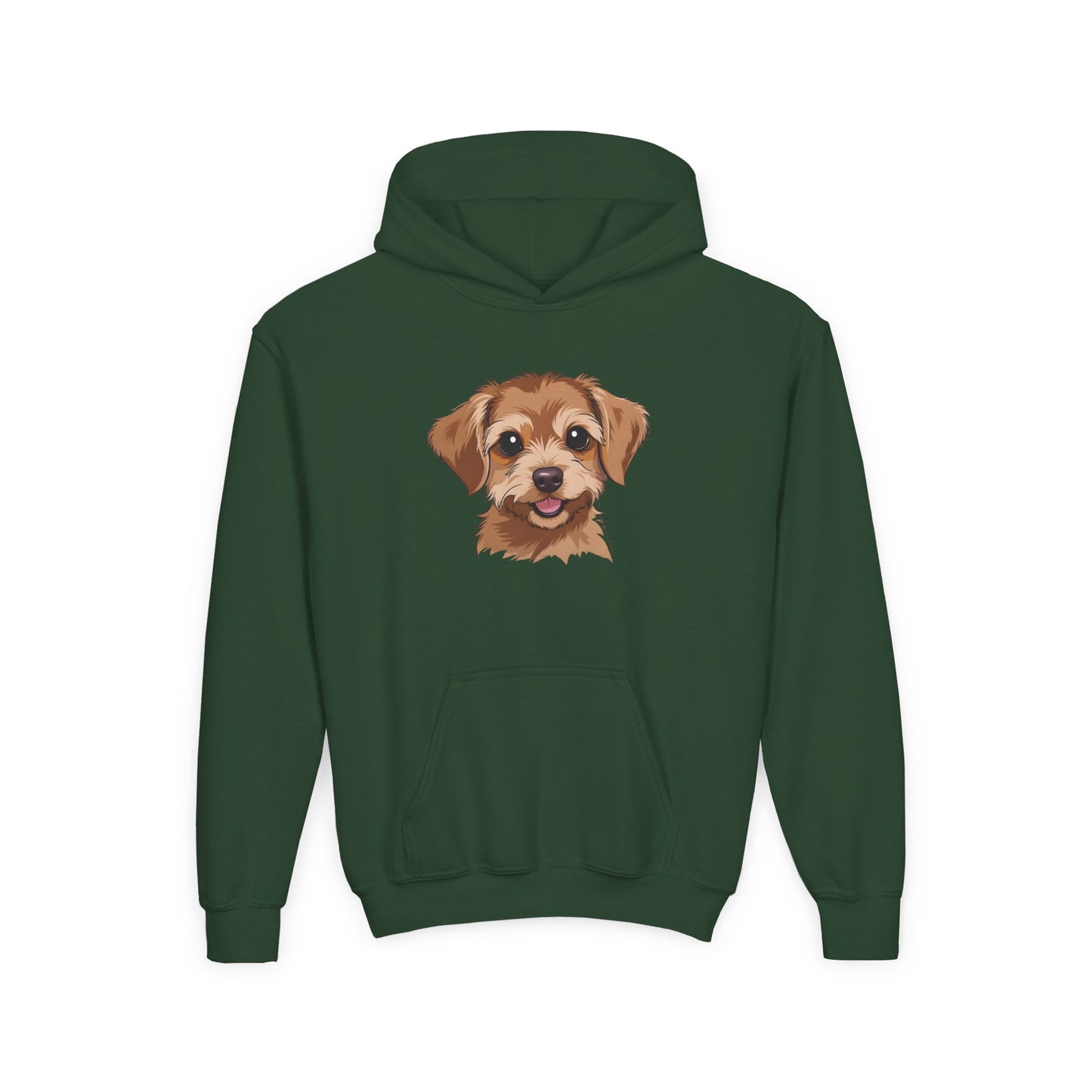 Youth Hoodie — Cute Smiling Puppy Face Kids Pullover