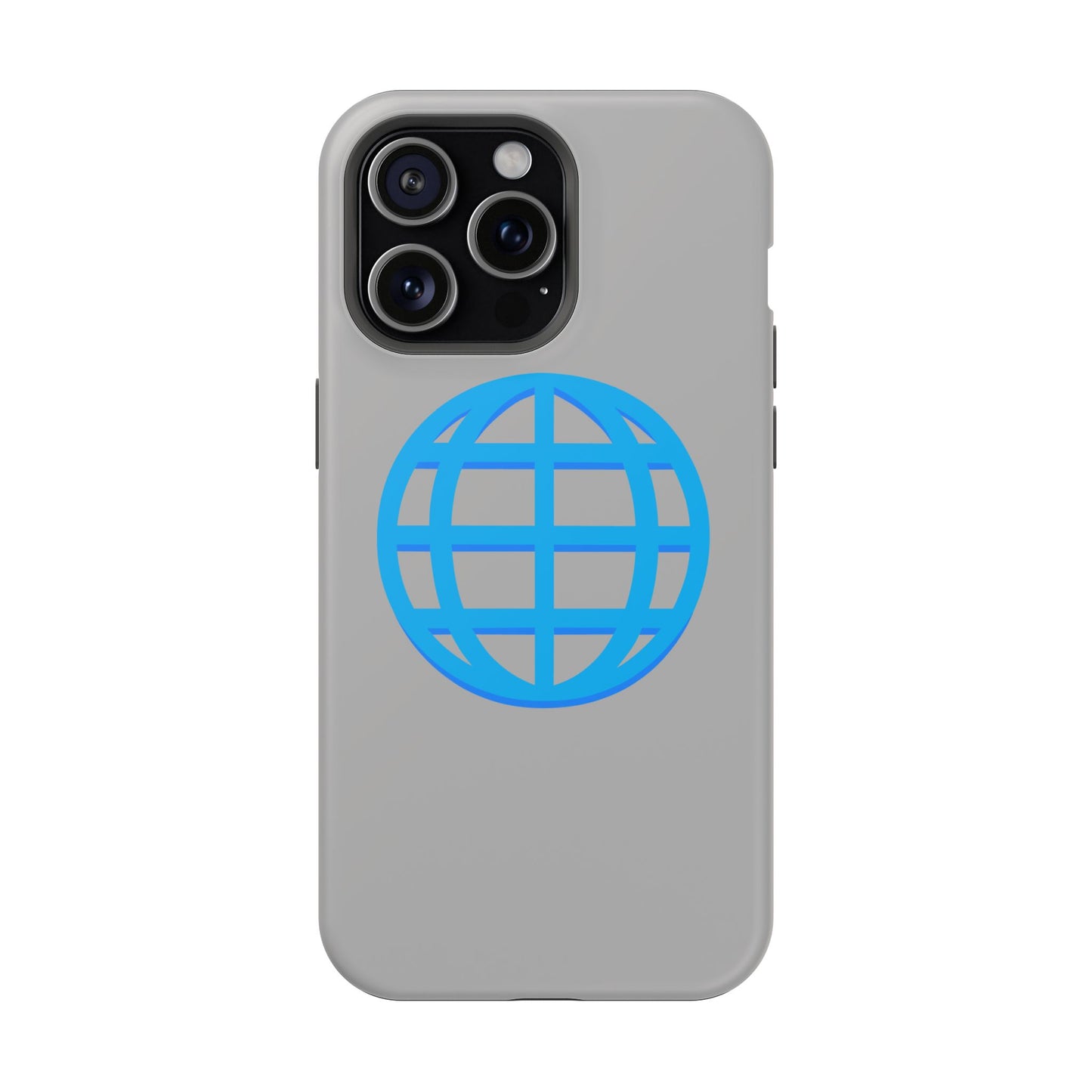 Globe Icon Impact-Resistant Phone Case — Durable Protective Cover with Blue World Design