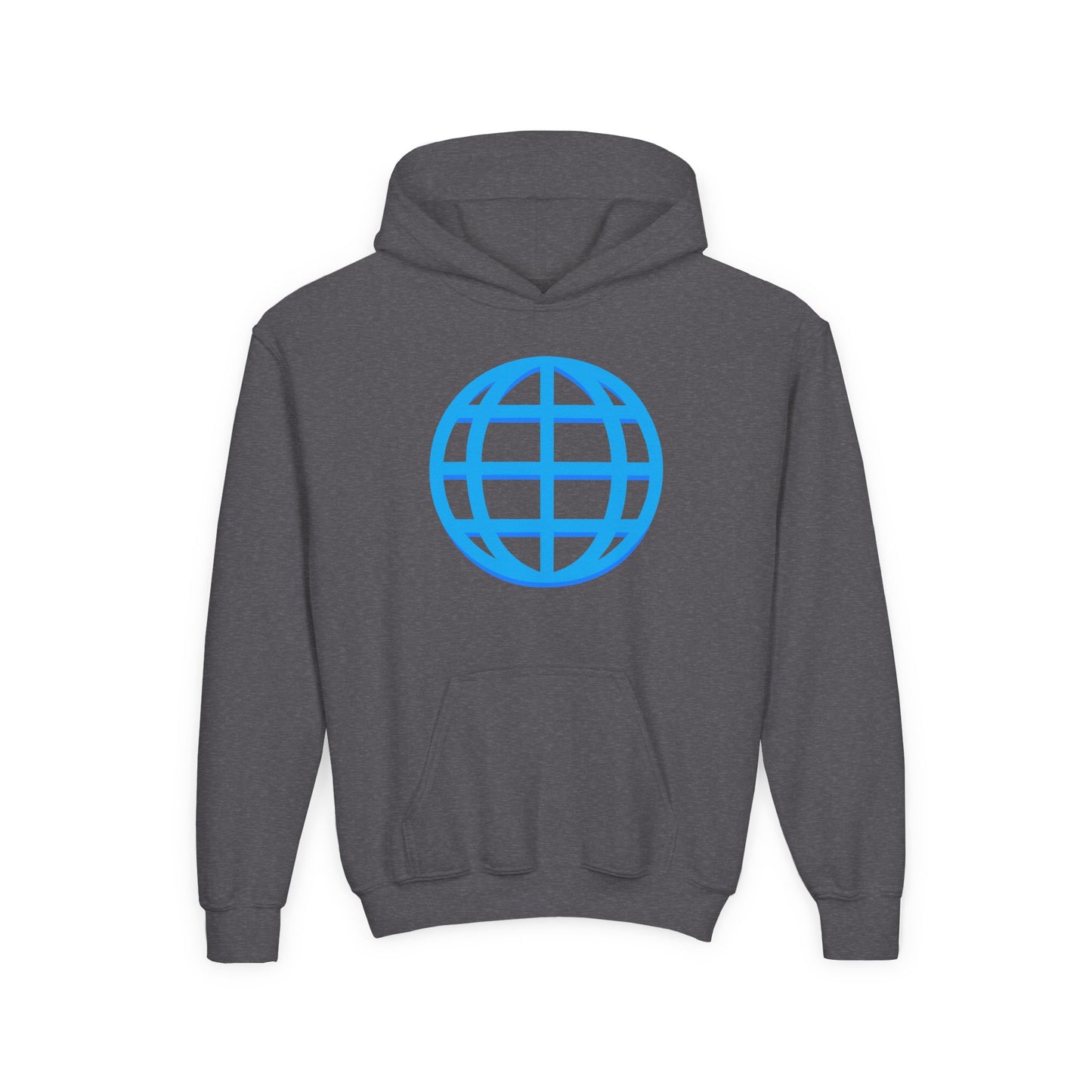 Youth Hoodie — Blue Globe Logo Kids Pullover