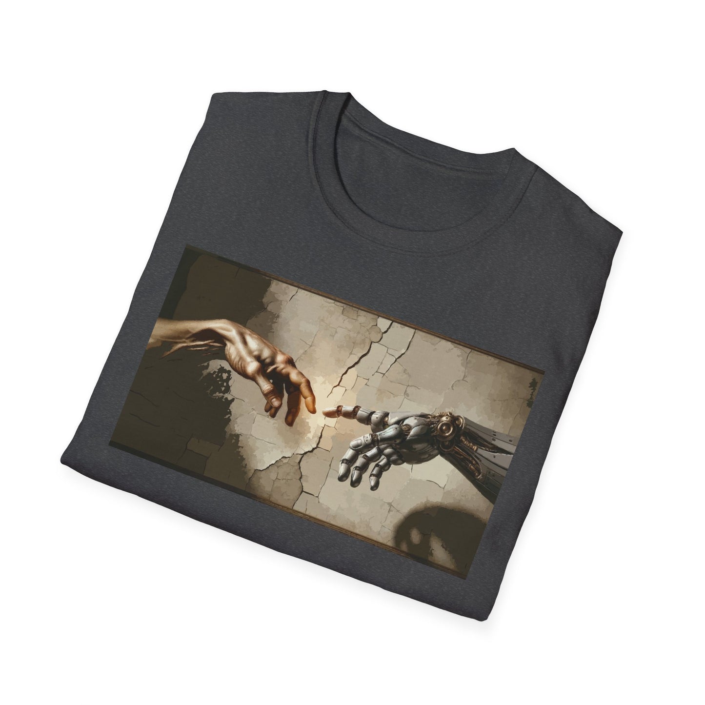 T-Shirt — Renaissance Hands Artwork Tee (Human and Robotic Touch)