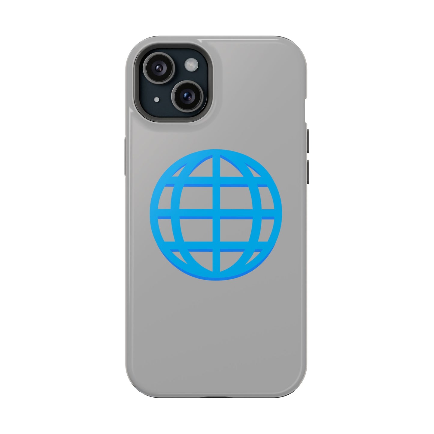Globe Icon Impact-Resistant Phone Case — Durable Protective Cover with Blue World Design