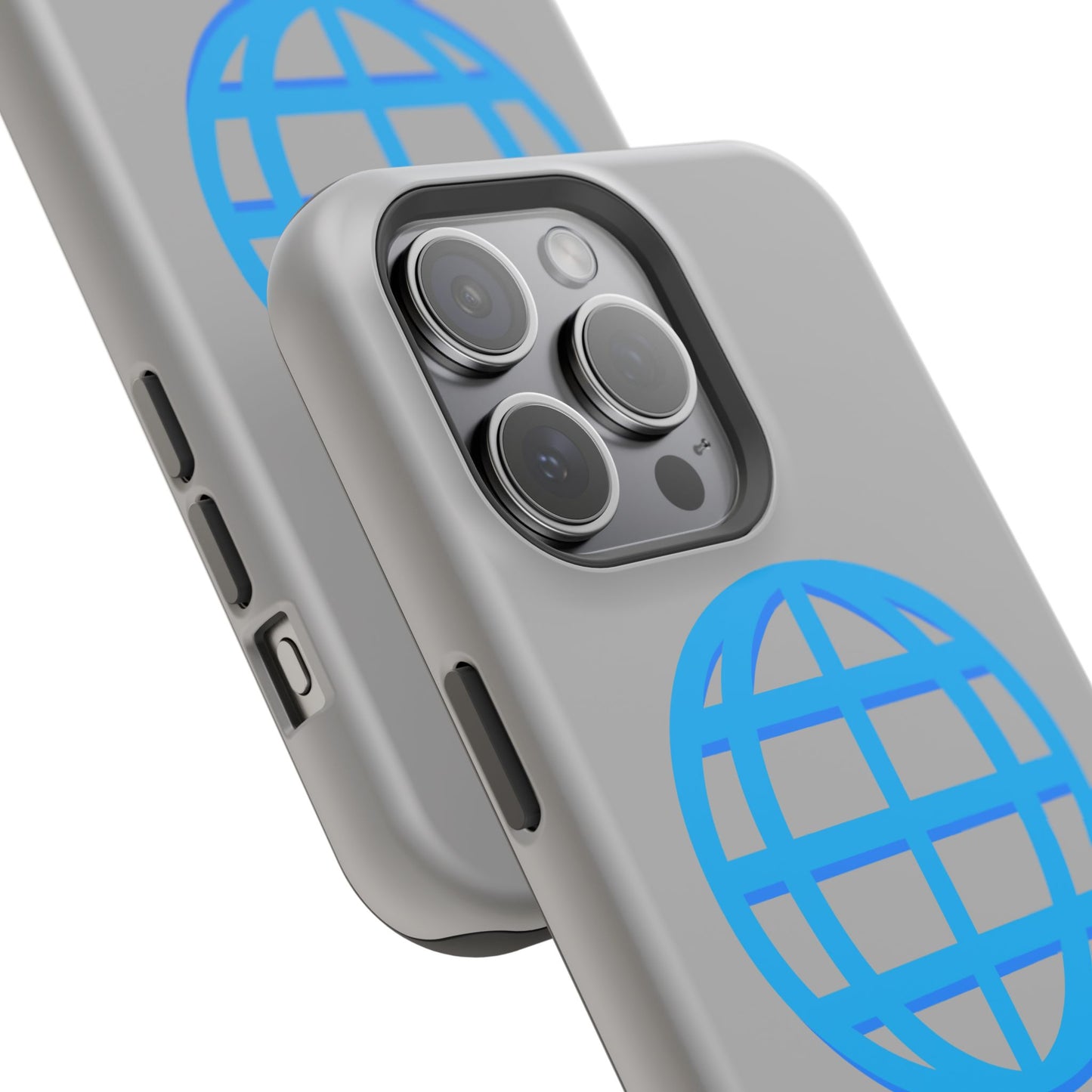 Globe Icon Impact-Resistant Phone Case — Durable Protective Cover with Blue World Design