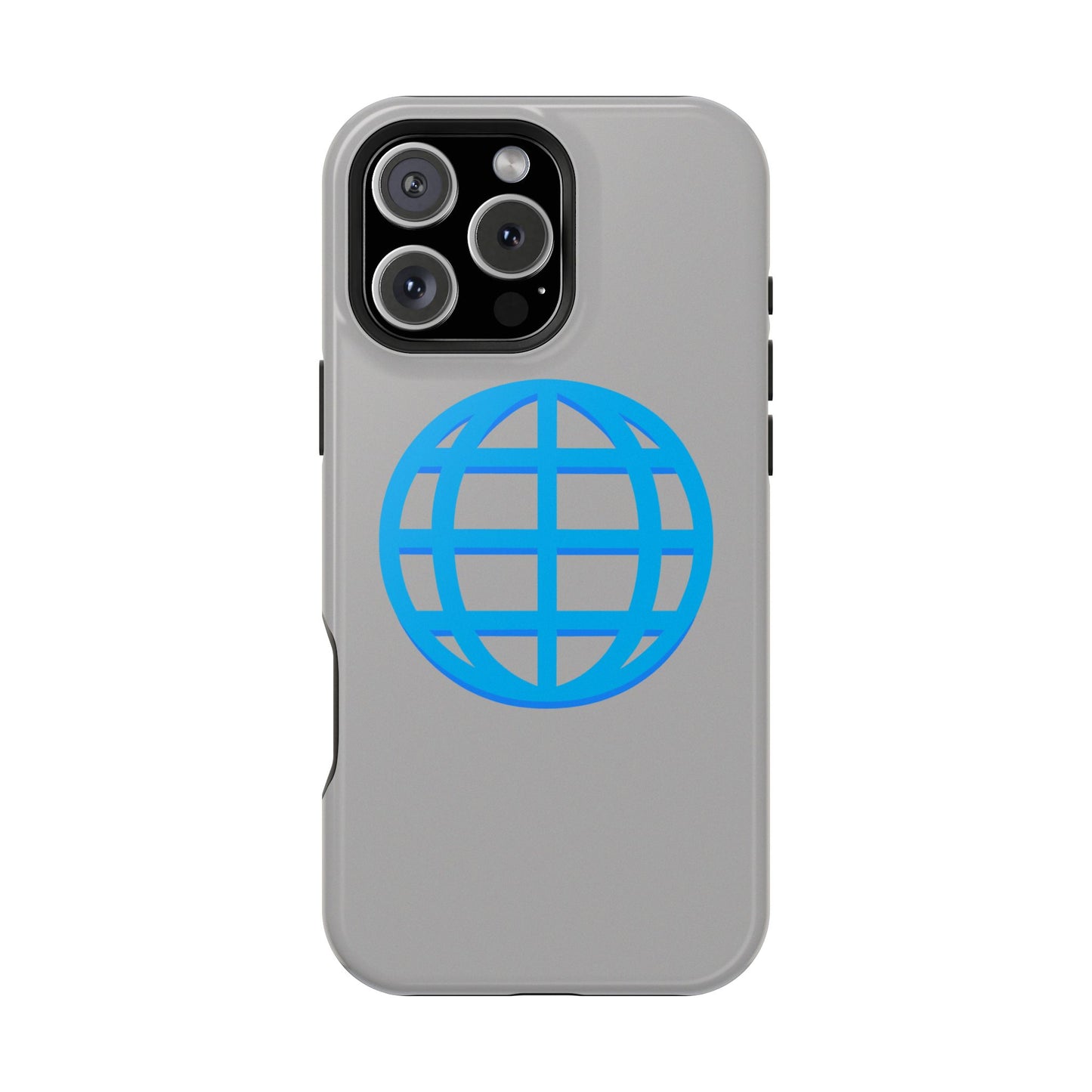 Globe Icon Impact-Resistant Phone Case — Durable Protective Cover with Blue World Design